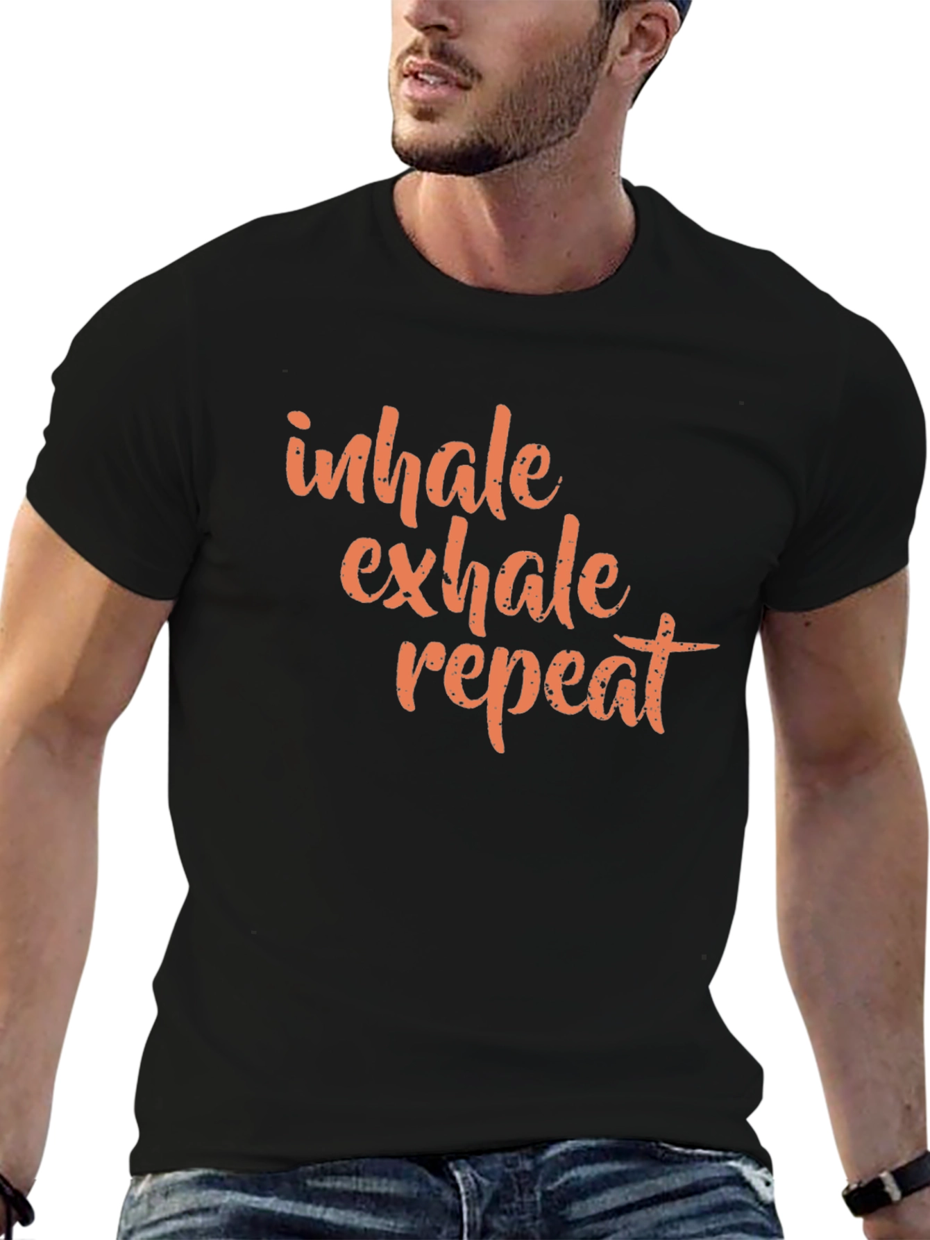 Inhale Exhale Repeat Graphic Tee - Black