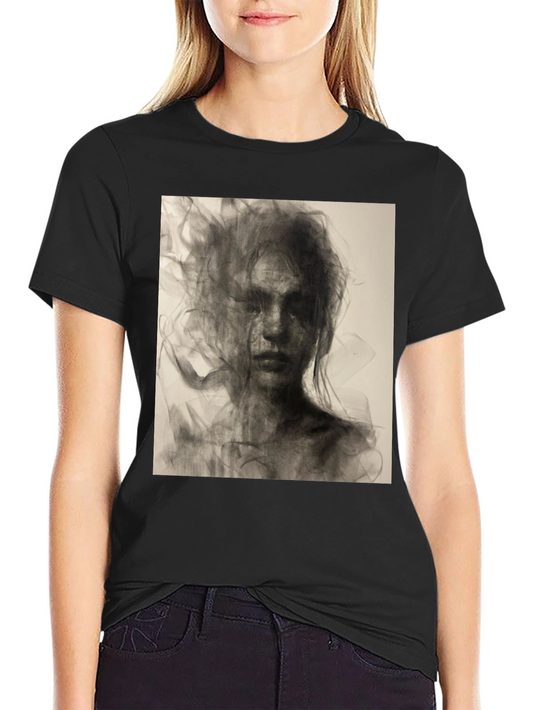 Abstract Portrait Graphic T-Shirt - Unisex Black Tee