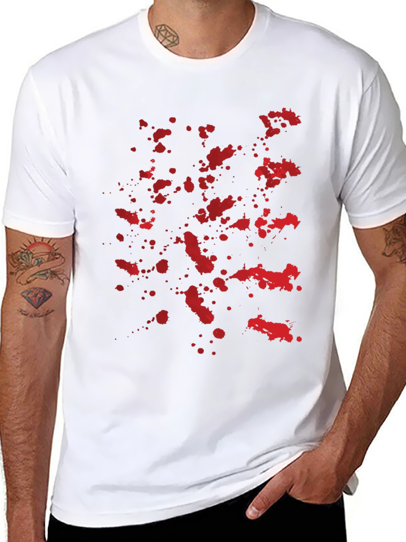 Blood Splatter Graphic Black T-Shirt