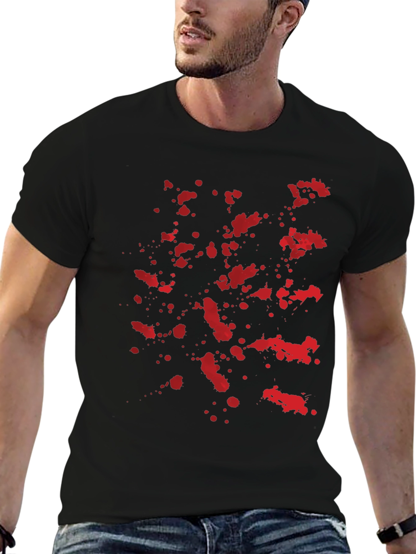 Blood Splatter Graphic Black T-Shirt