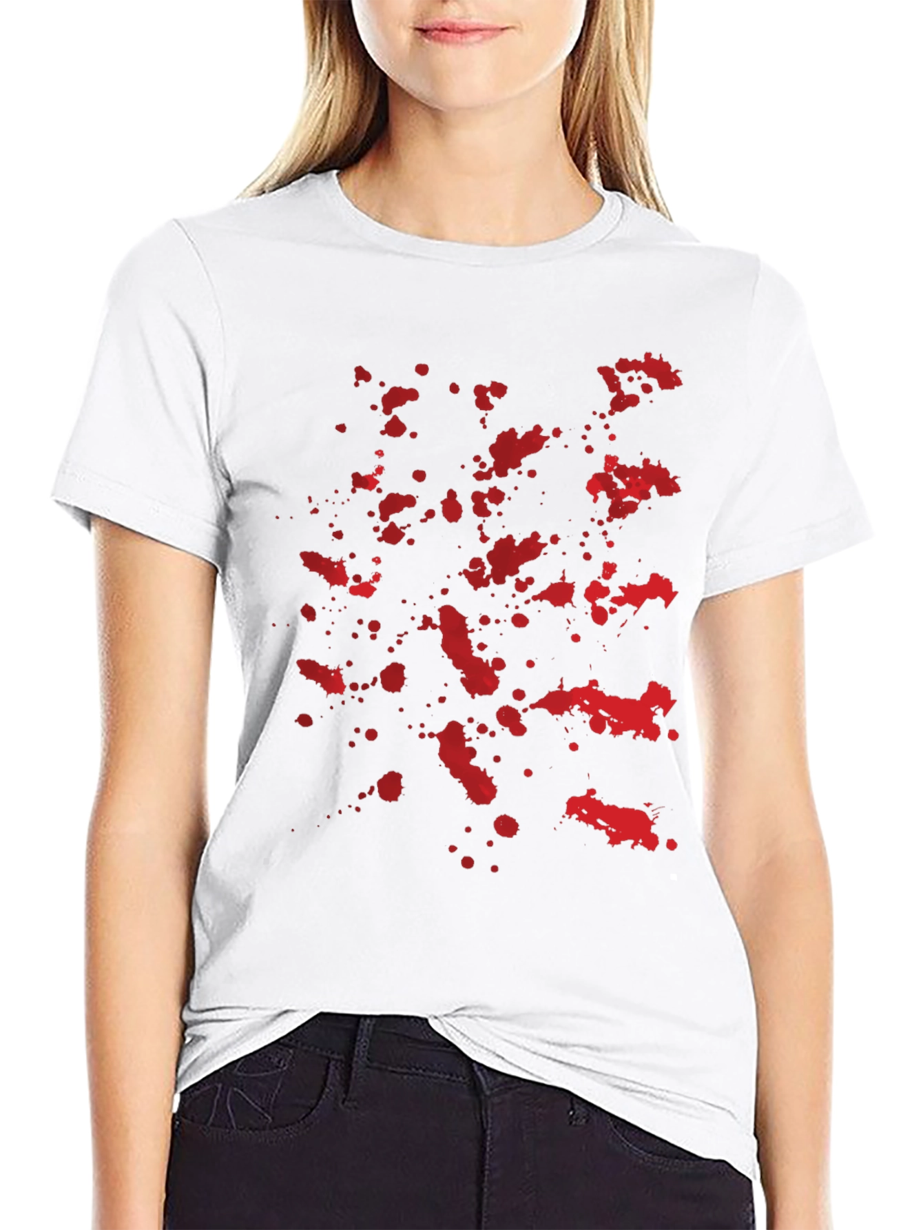 Blood Splatter Graphic Black T-Shirt