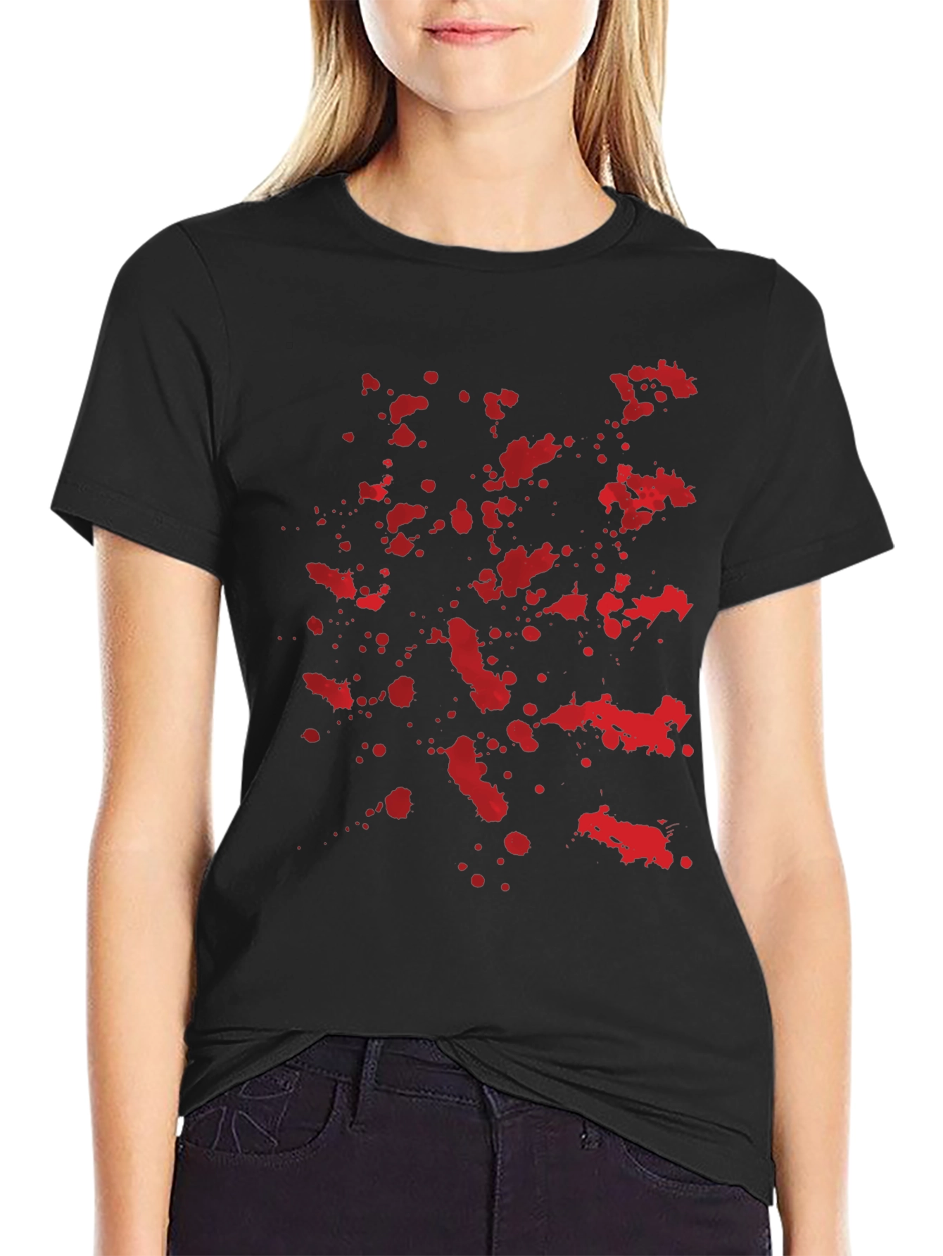 Blood Splatter Graphic Black T-Shirt