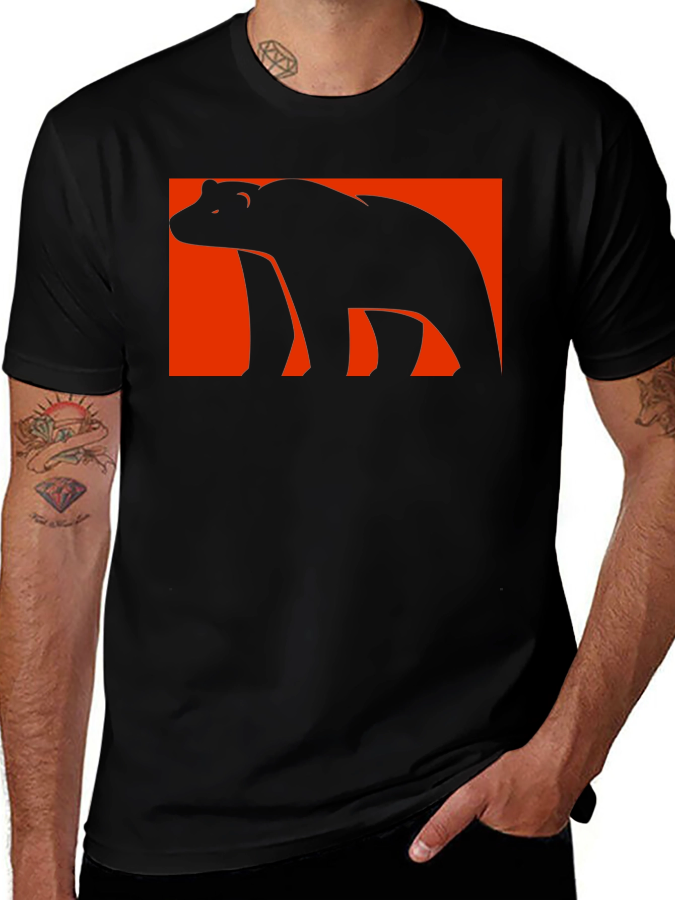 Bear Graphic Tee - Black T-Shirt