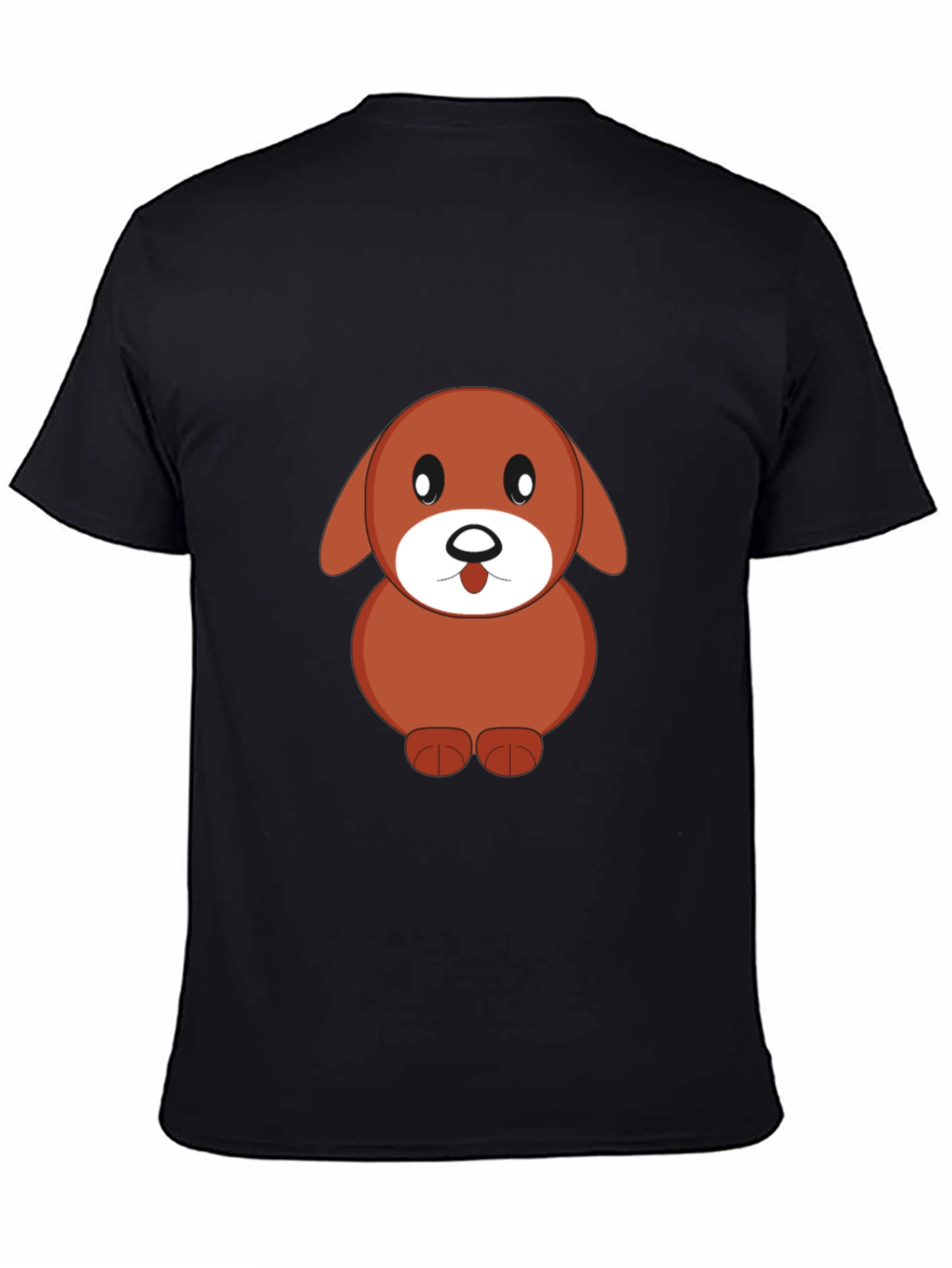 Cartoon Dog Black T-Shirt