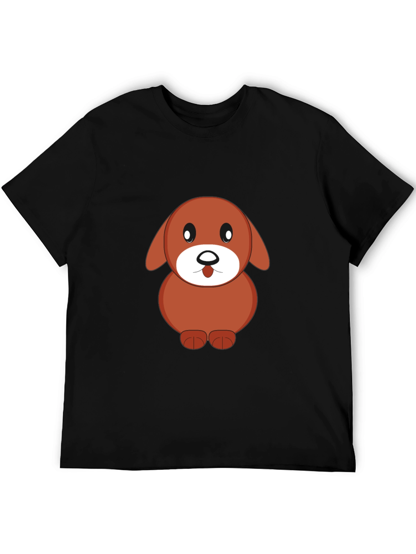 Cartoon Dog Black T-Shirt