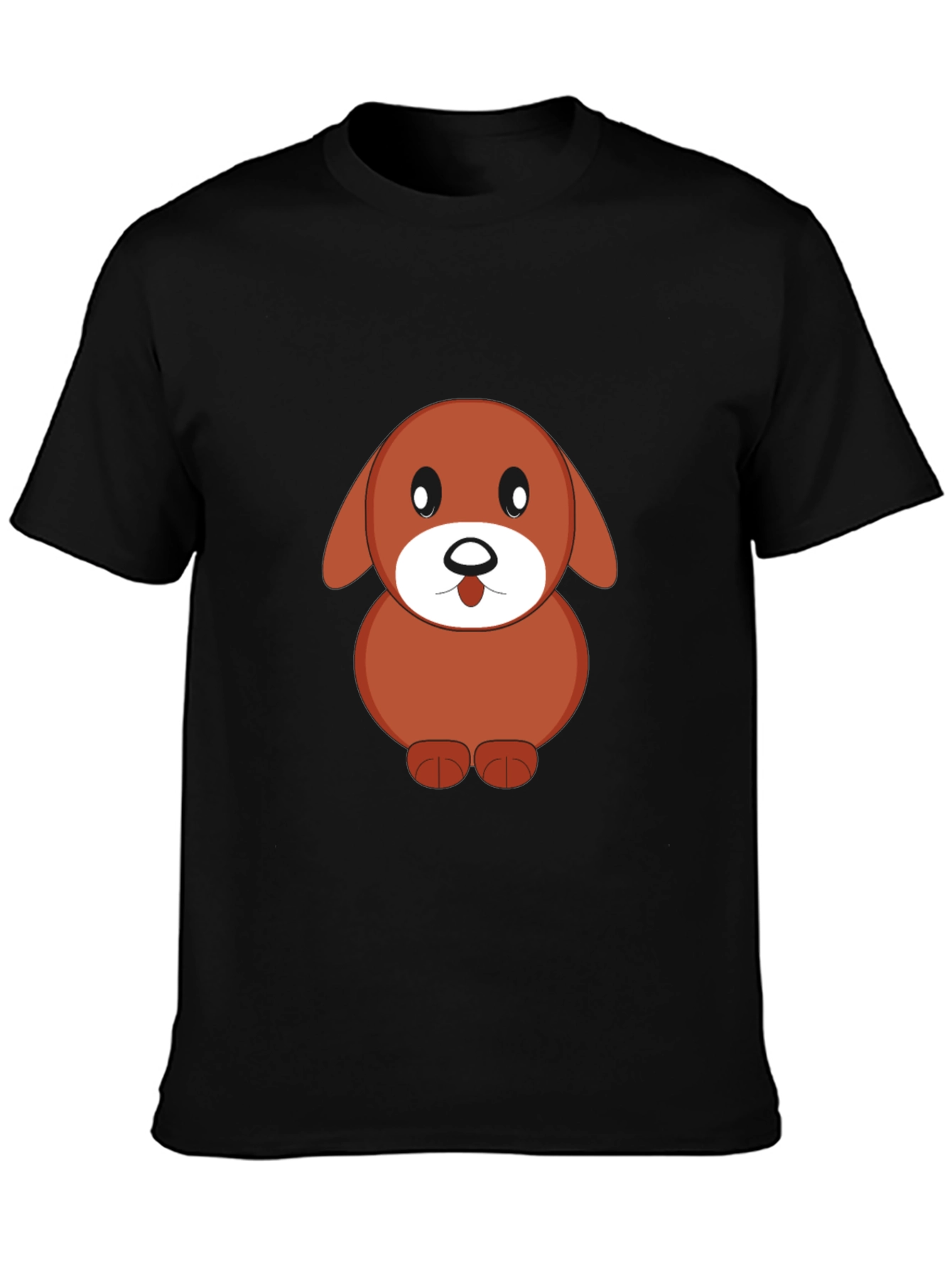 Cartoon Dog Black T-Shirt