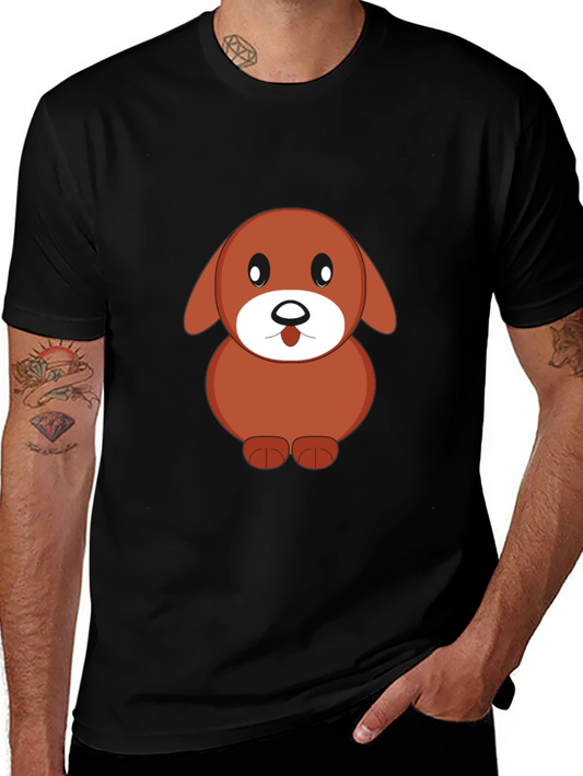 Cartoon Dog Black T-Shirt