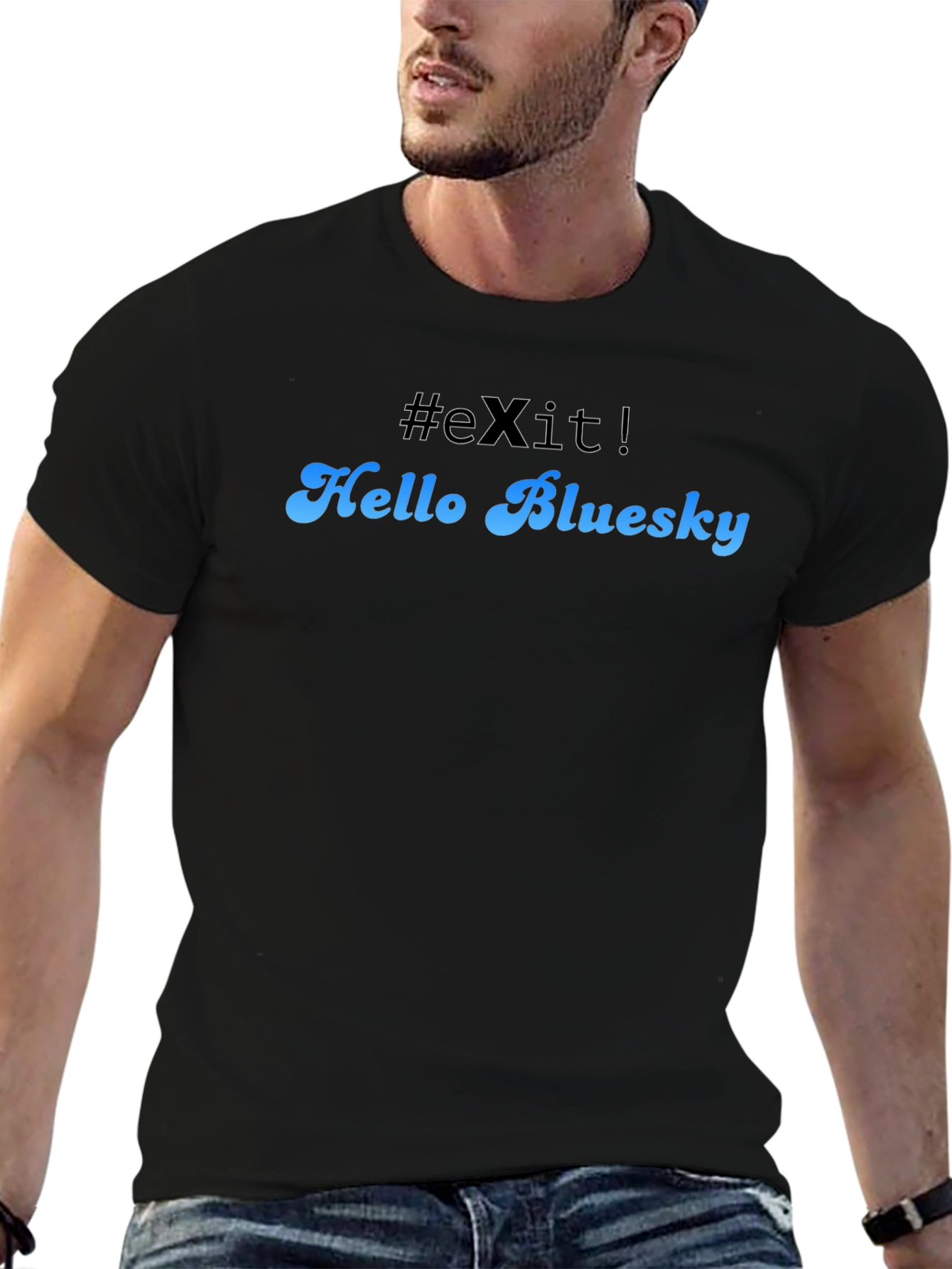 Hello Bluesky Black T-Shirt