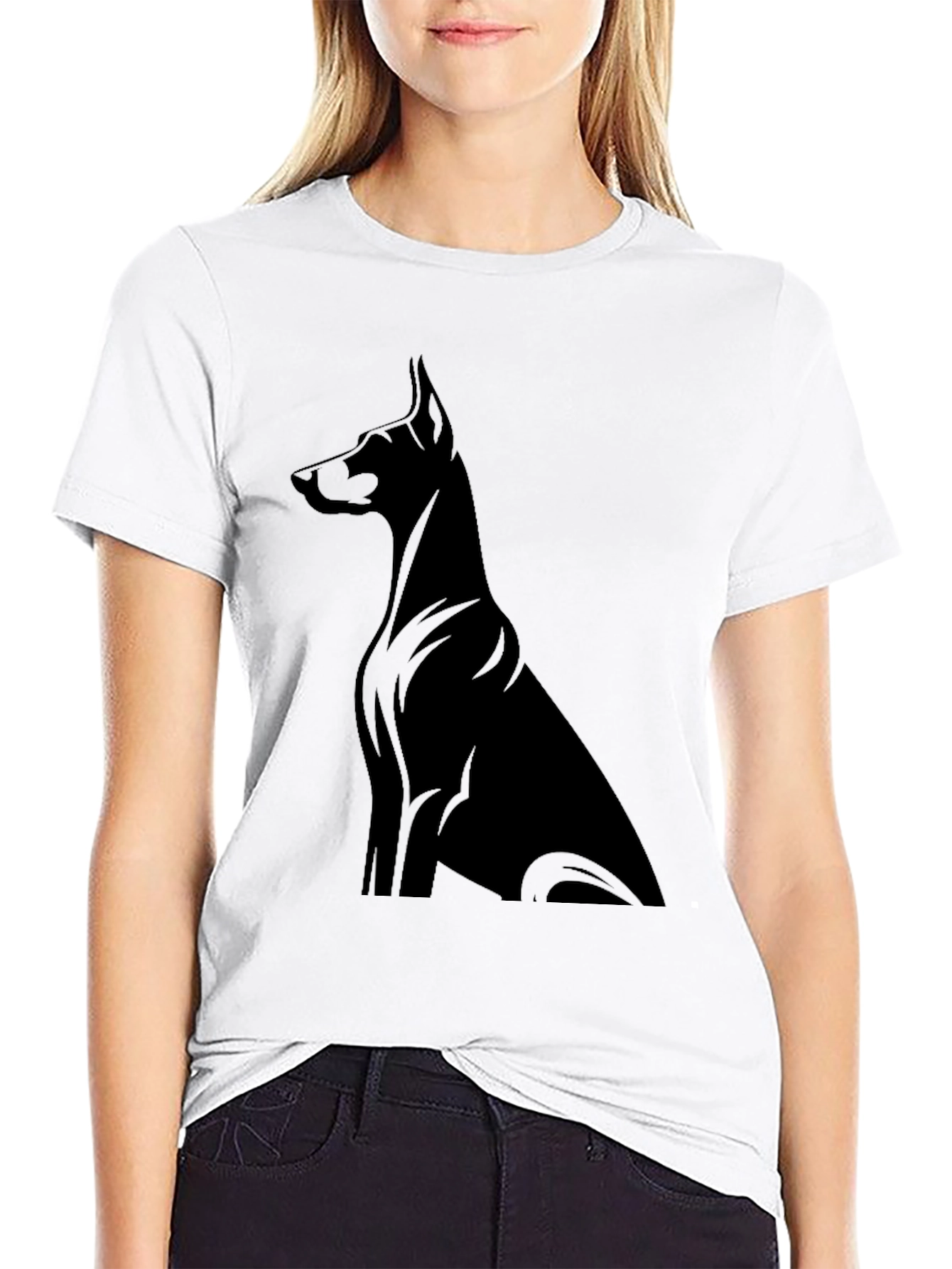Doberman Silhouette Black T-Shirt