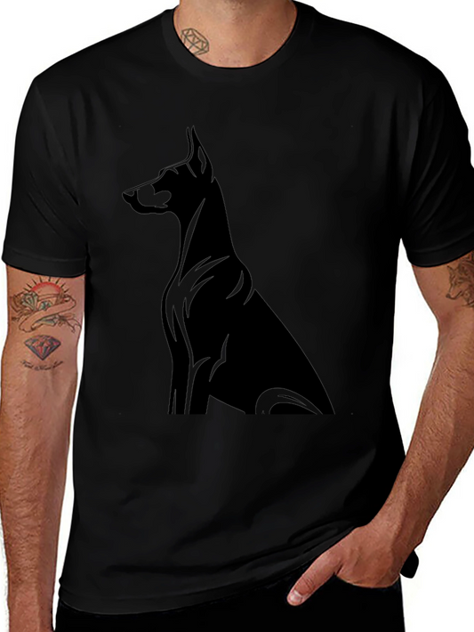 Doberman Silhouette Black T-Shirt