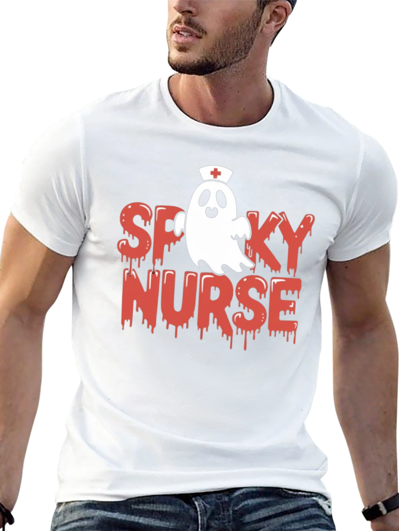 Spooky Nurse Graphic Tee - Halloween Apparel