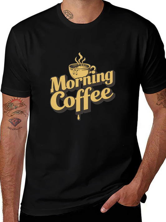 Morning Coffee Graphic T-Shirt - Black