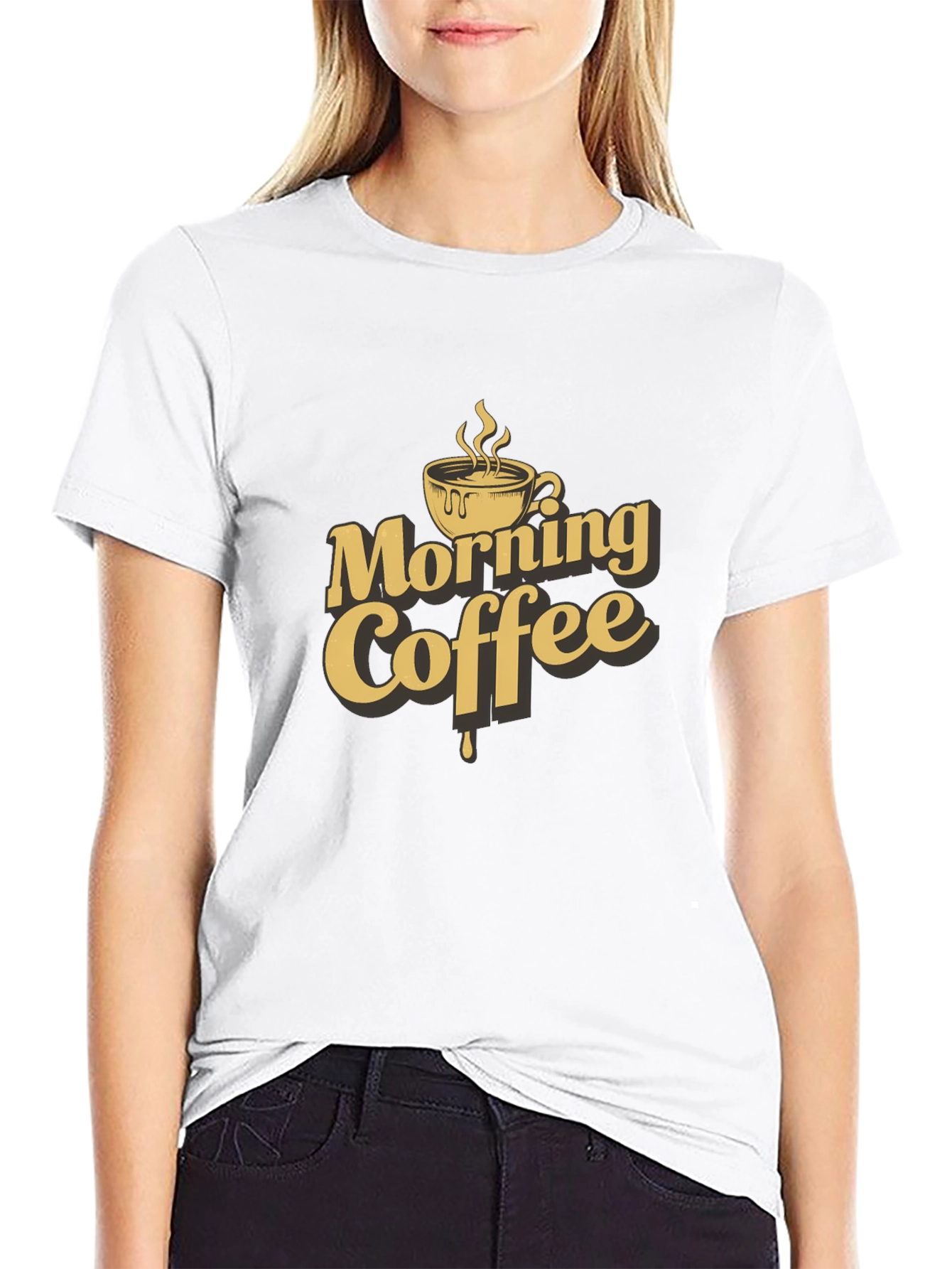 Morning Coffee Graphic T-Shirt - Black