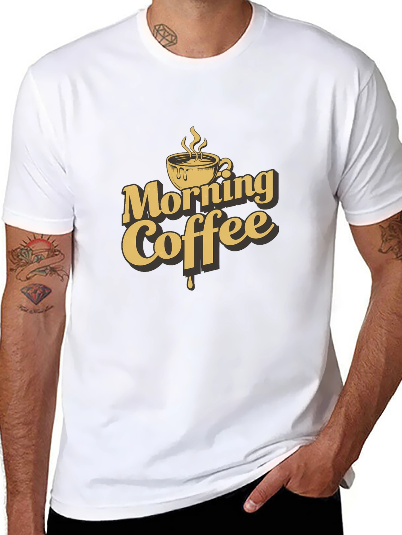 Morning Coffee Graphic T-Shirt - Black
