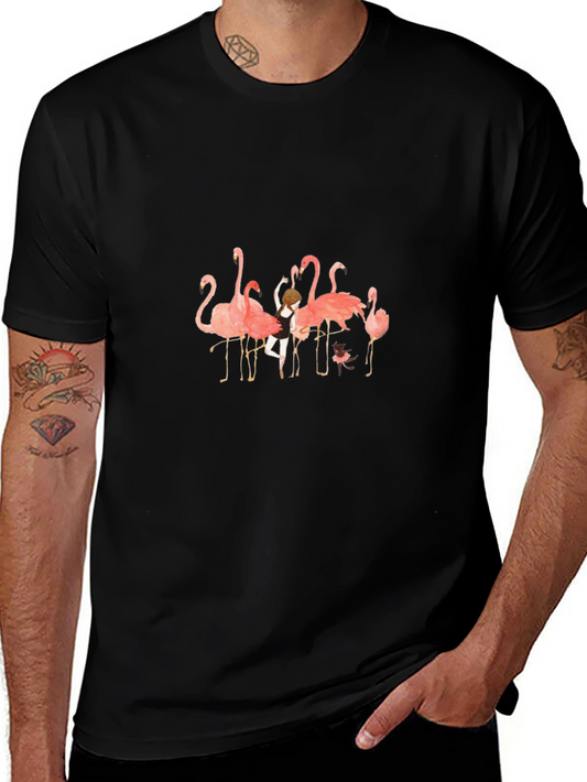 Flamingo Dance Crew Black Graphic Tee