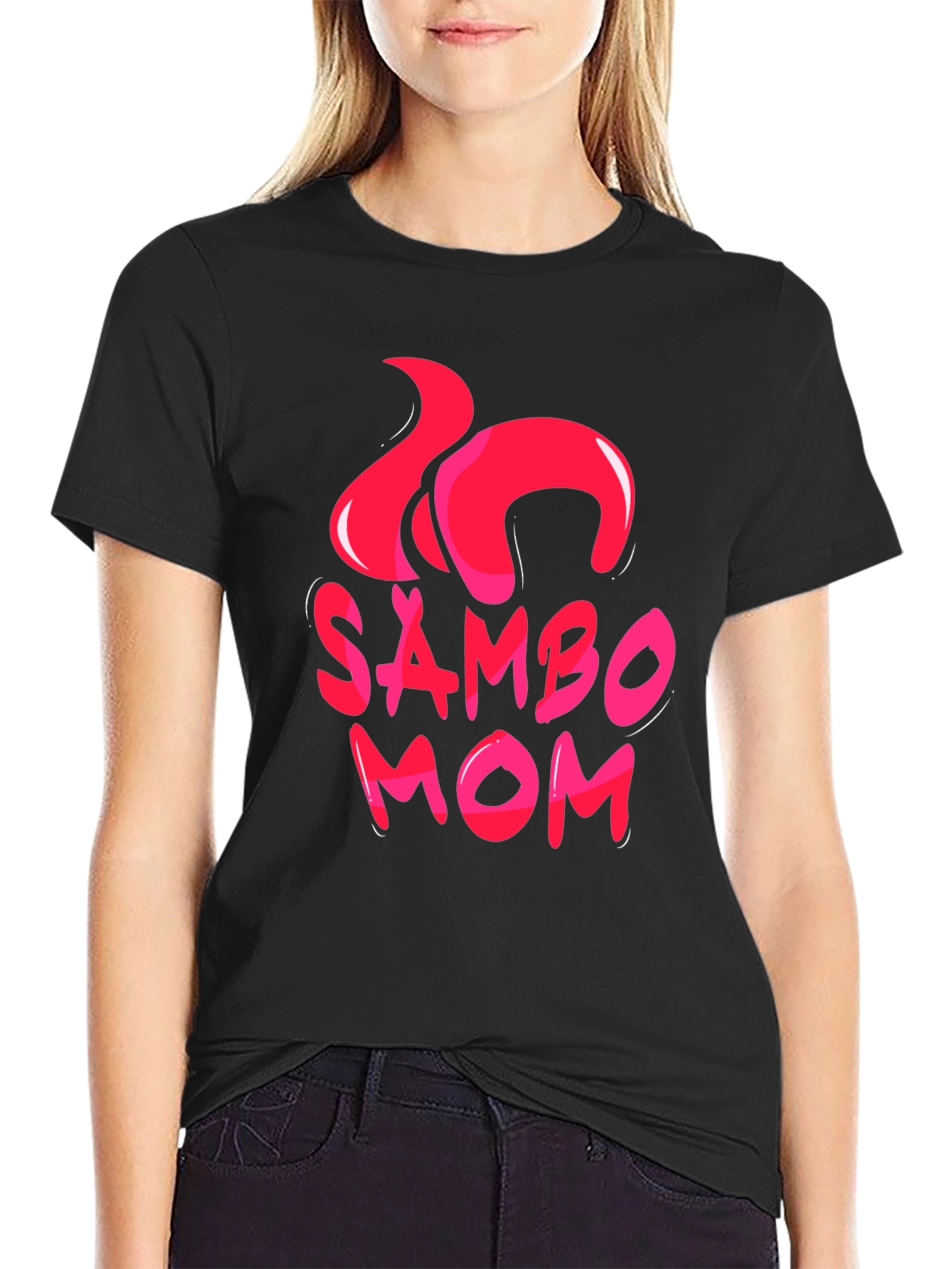 Sambo Mom Graphic T-Shirt - Black
