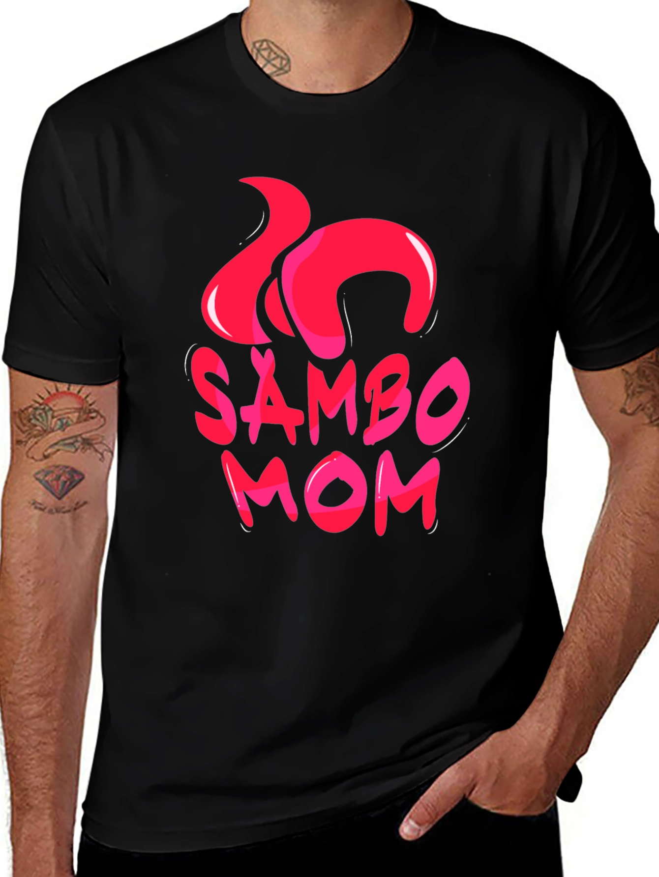 Sambo Mom Graphic T-Shirt - Black
