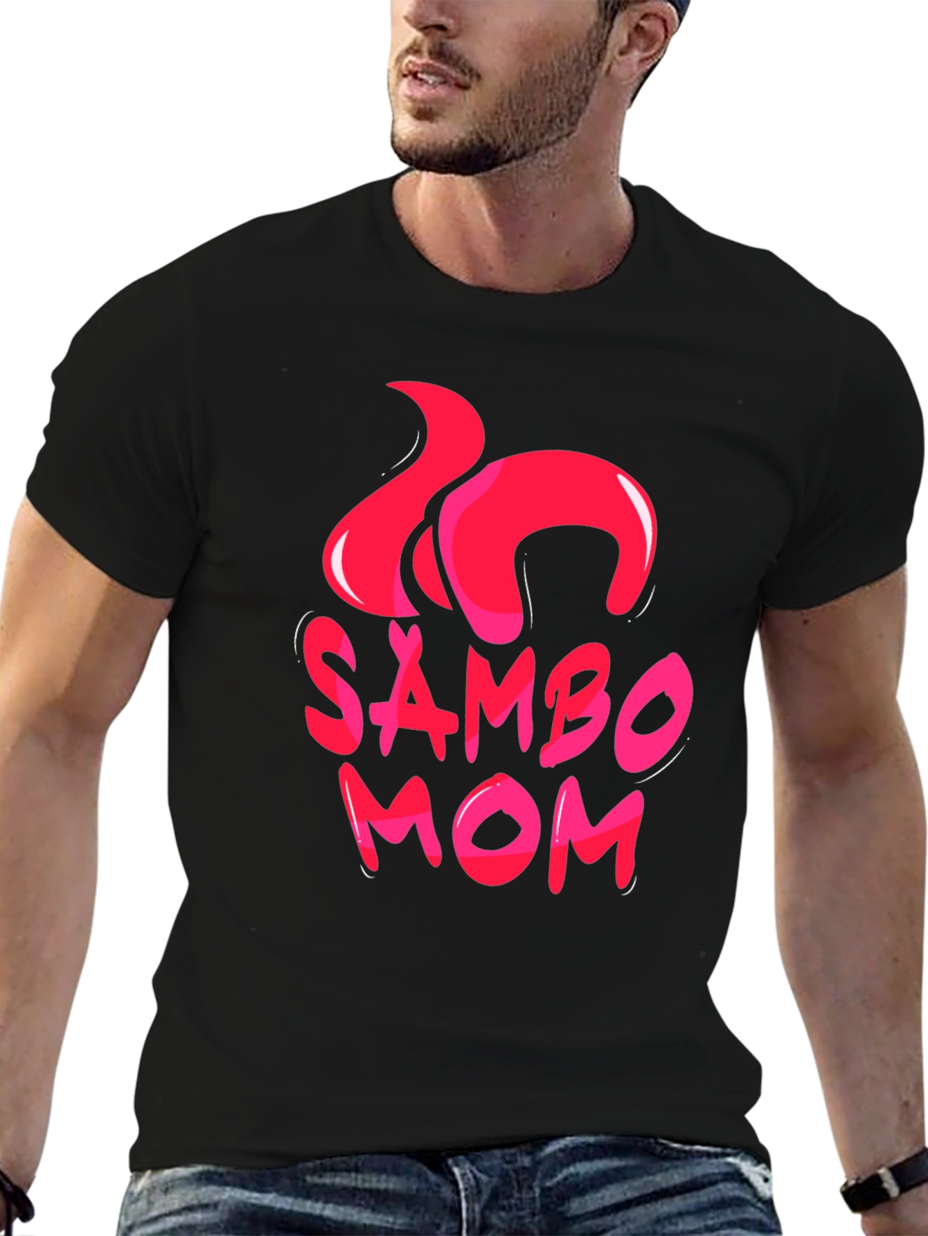 Sambo Mom Graphic T-Shirt - Black