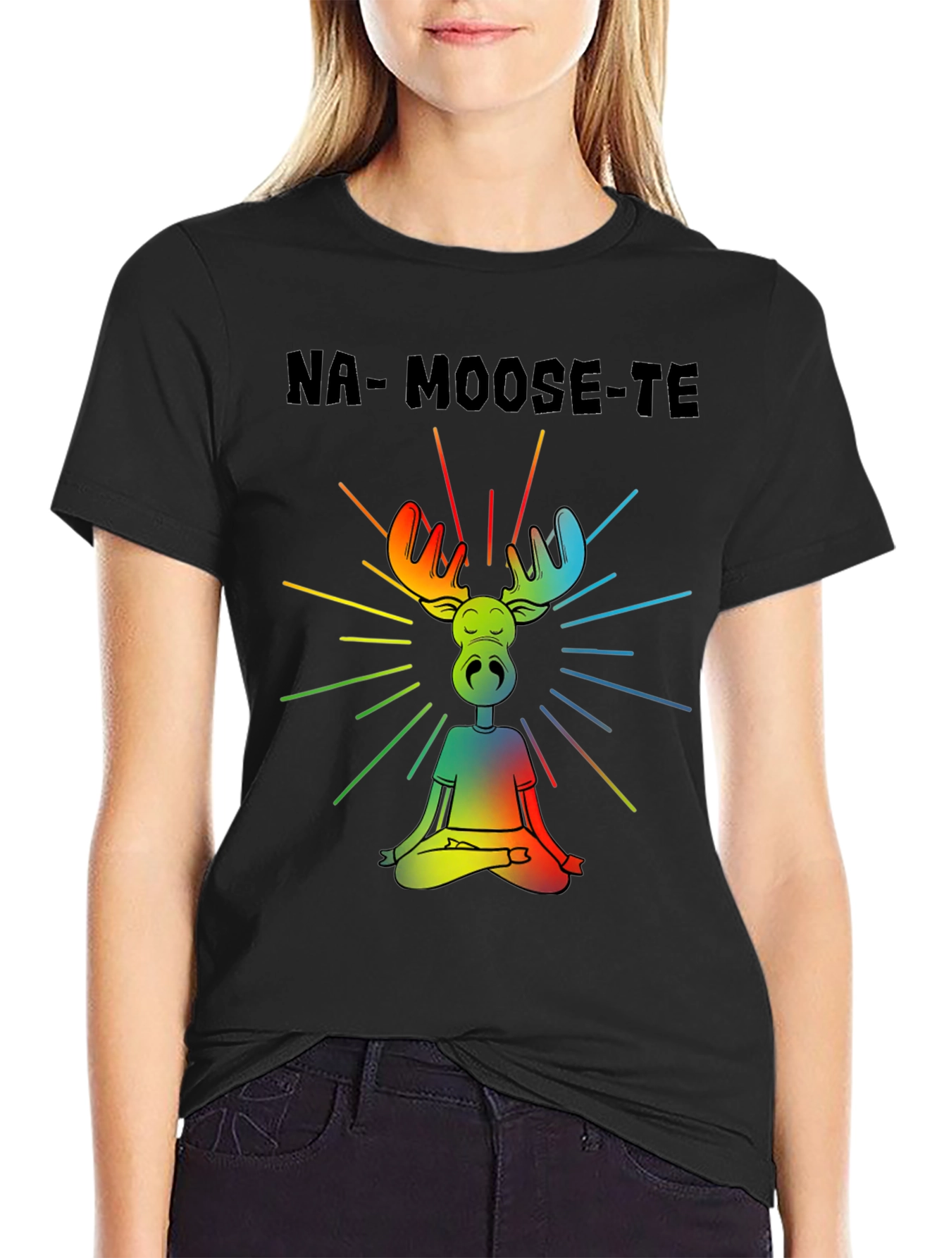 Na-Moose-Te T-Shirt - Yoga Moose Design