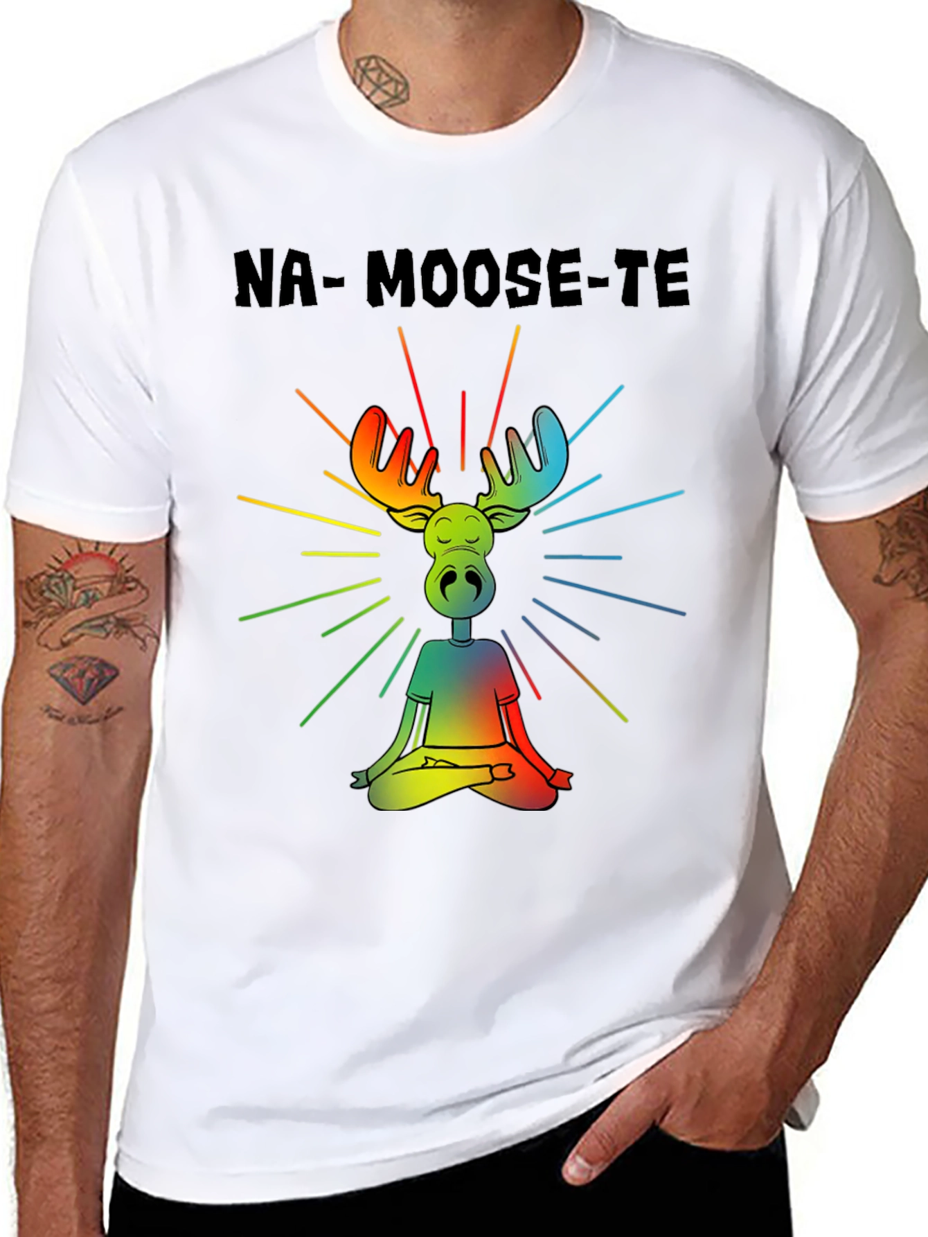Na-Moose-Te T-Shirt - Yoga Moose Design