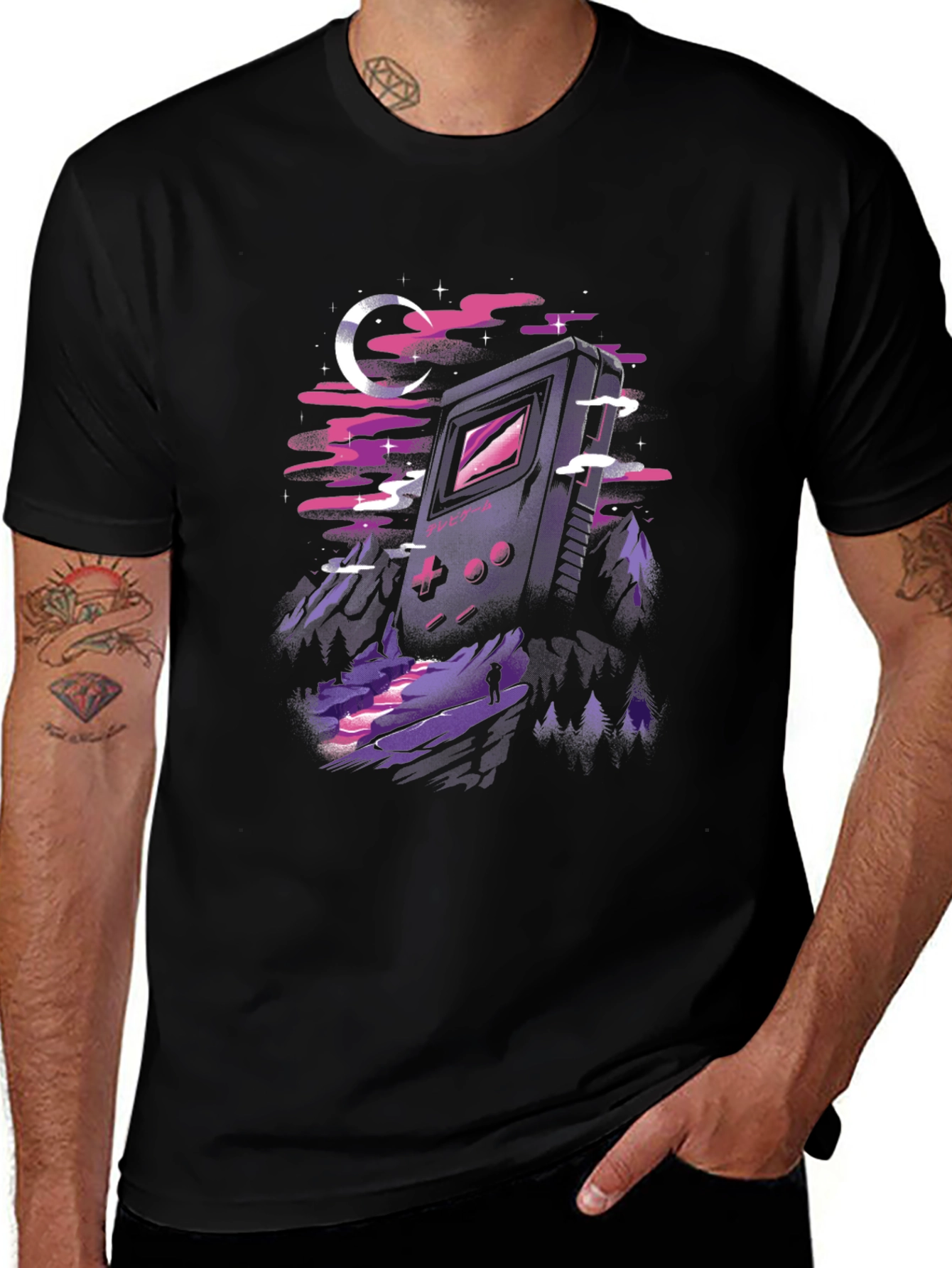 Retro Game Landscape Graphic T-Shirt