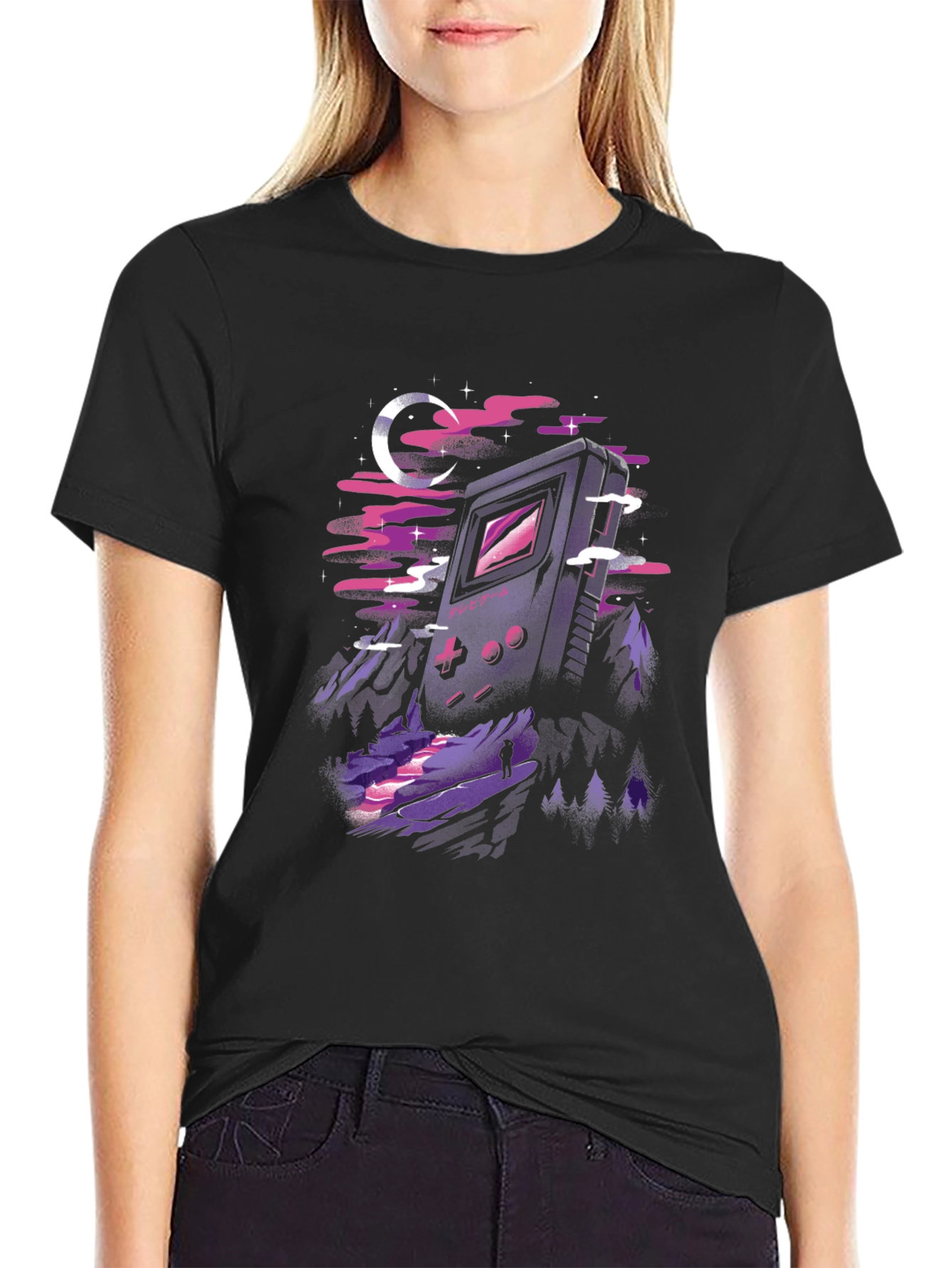 Retro Game Landscape Graphic T-Shirt