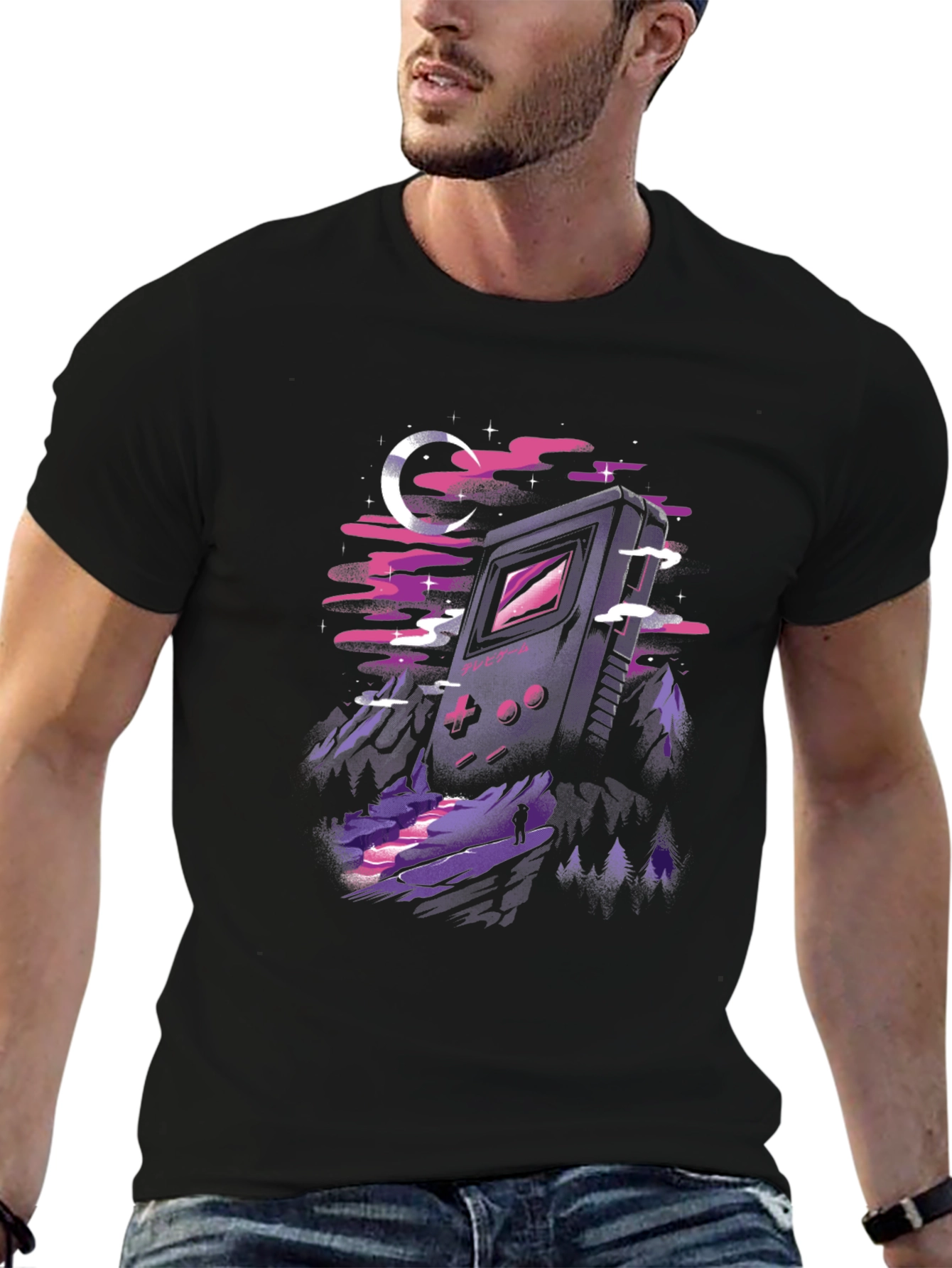 Retro Game Landscape Graphic T-Shirt