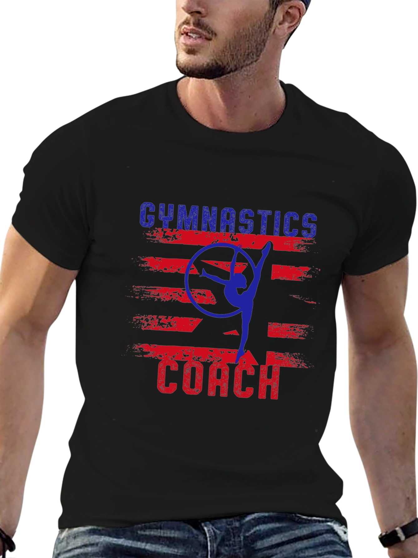 Gymnastics Coach T-Shirt - Patriotic Design