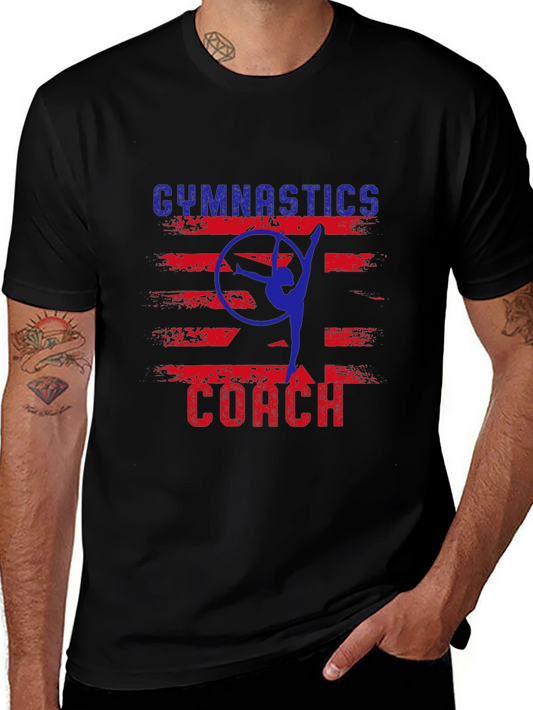 Gymnastics Coach T-Shirt - Patriotic Design