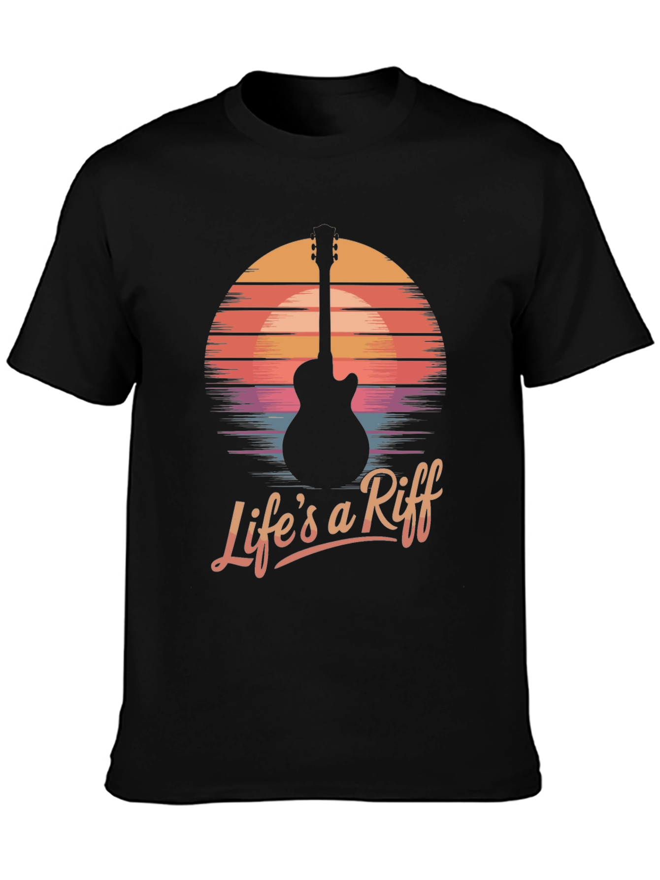 Lifes a Riff Guitar Sunset Tee