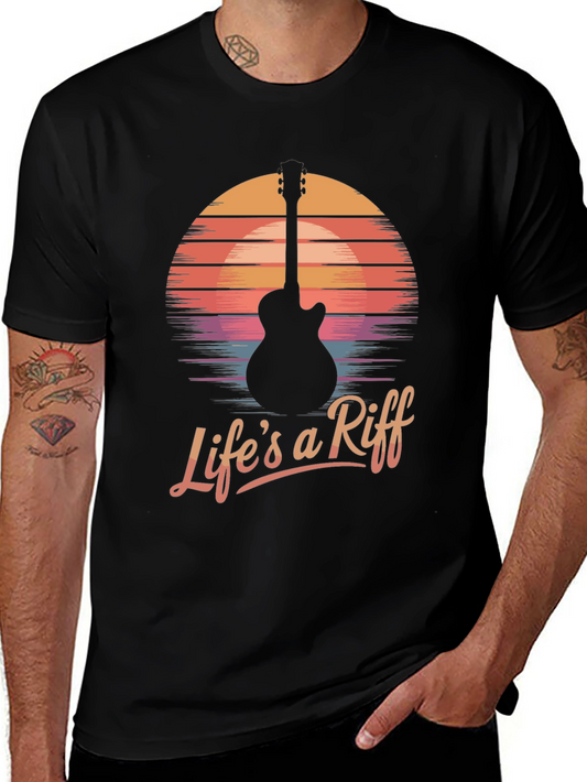Lifes a Riff Guitar Sunset Tee