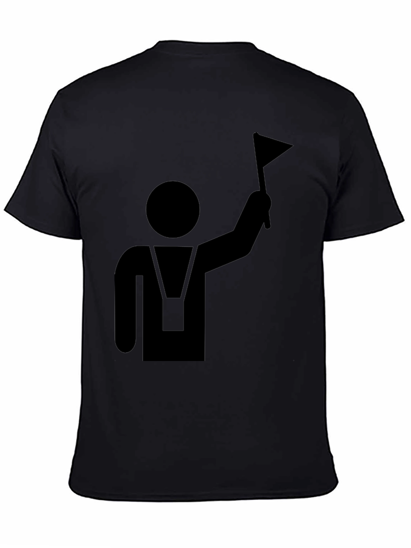 Mens Black T-Shirt with Flag Bearer Graphic