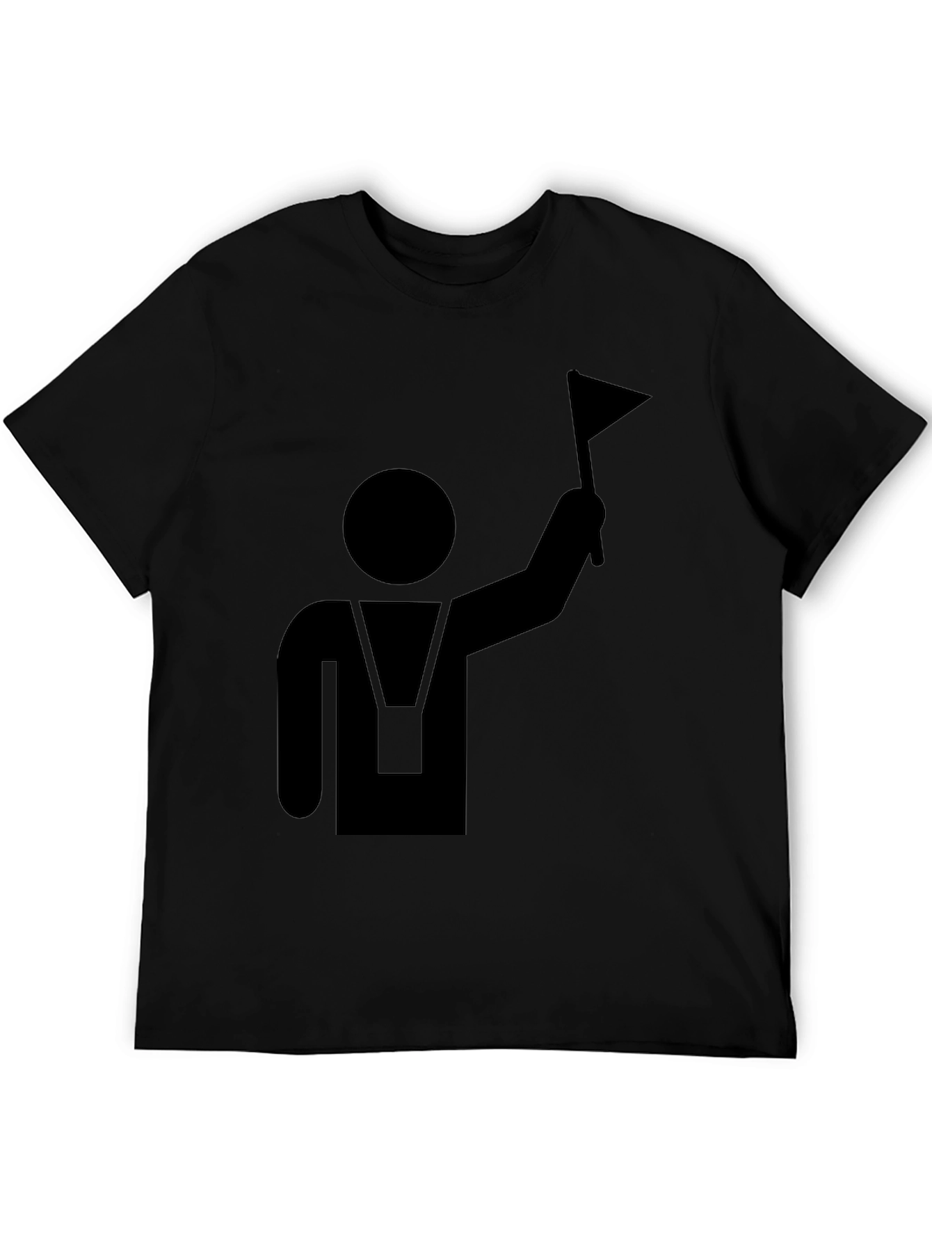 Mens Black T-Shirt with Flag Bearer Graphic
