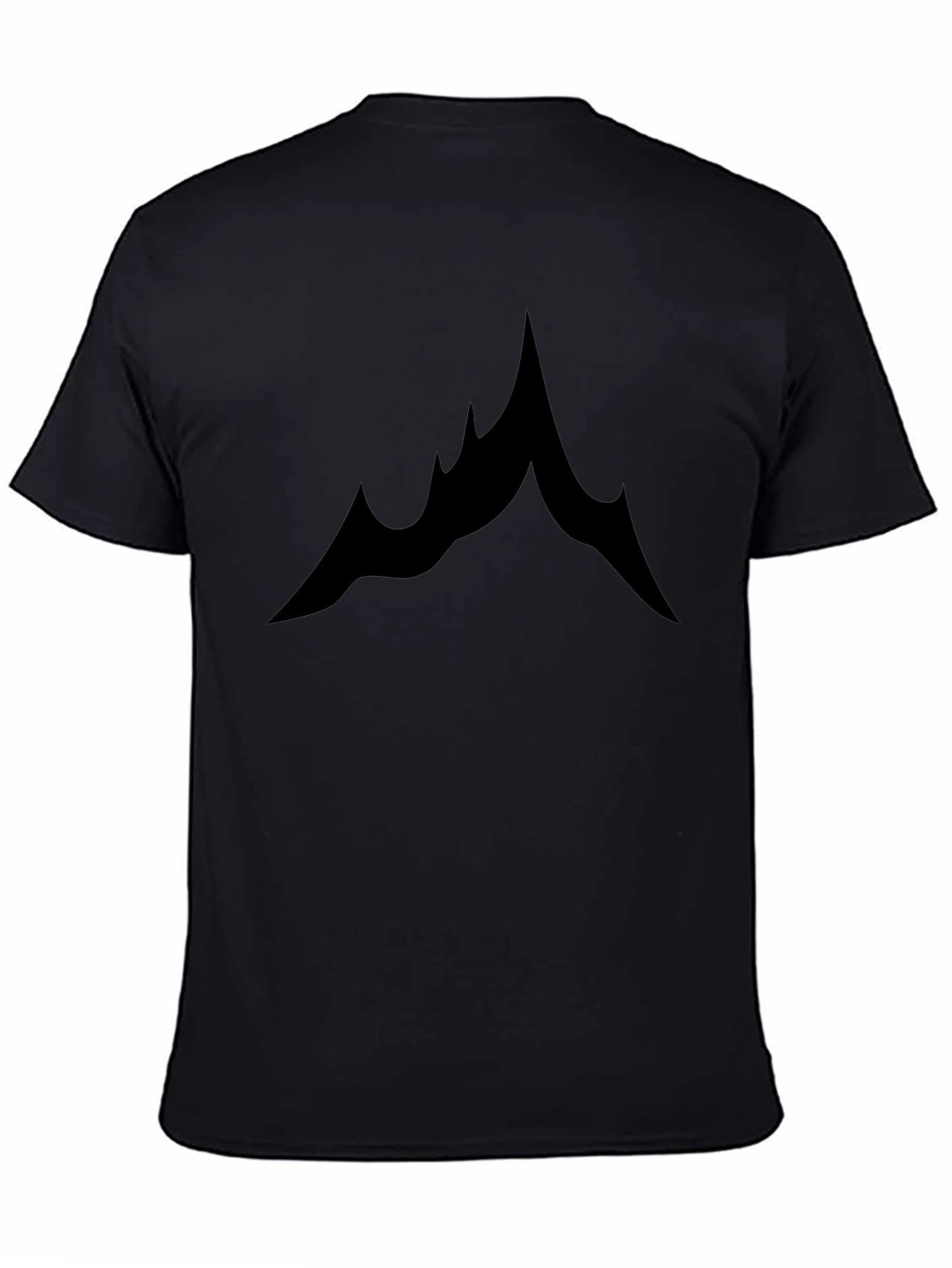 Mens Black Graphic Tee - Abstract Mountain Design