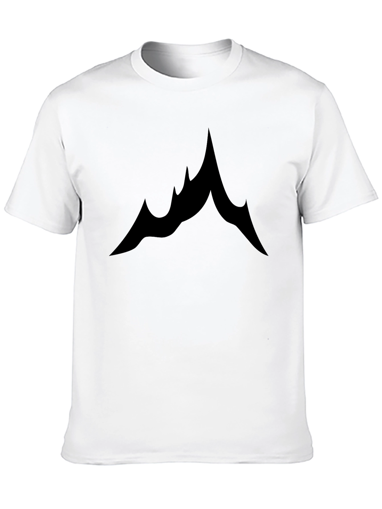 Mens Black Graphic Tee - Abstract Mountain Design