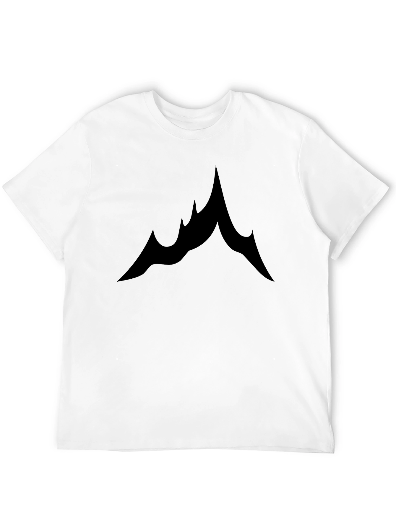 Mens Black Graphic Tee - Abstract Mountain Design