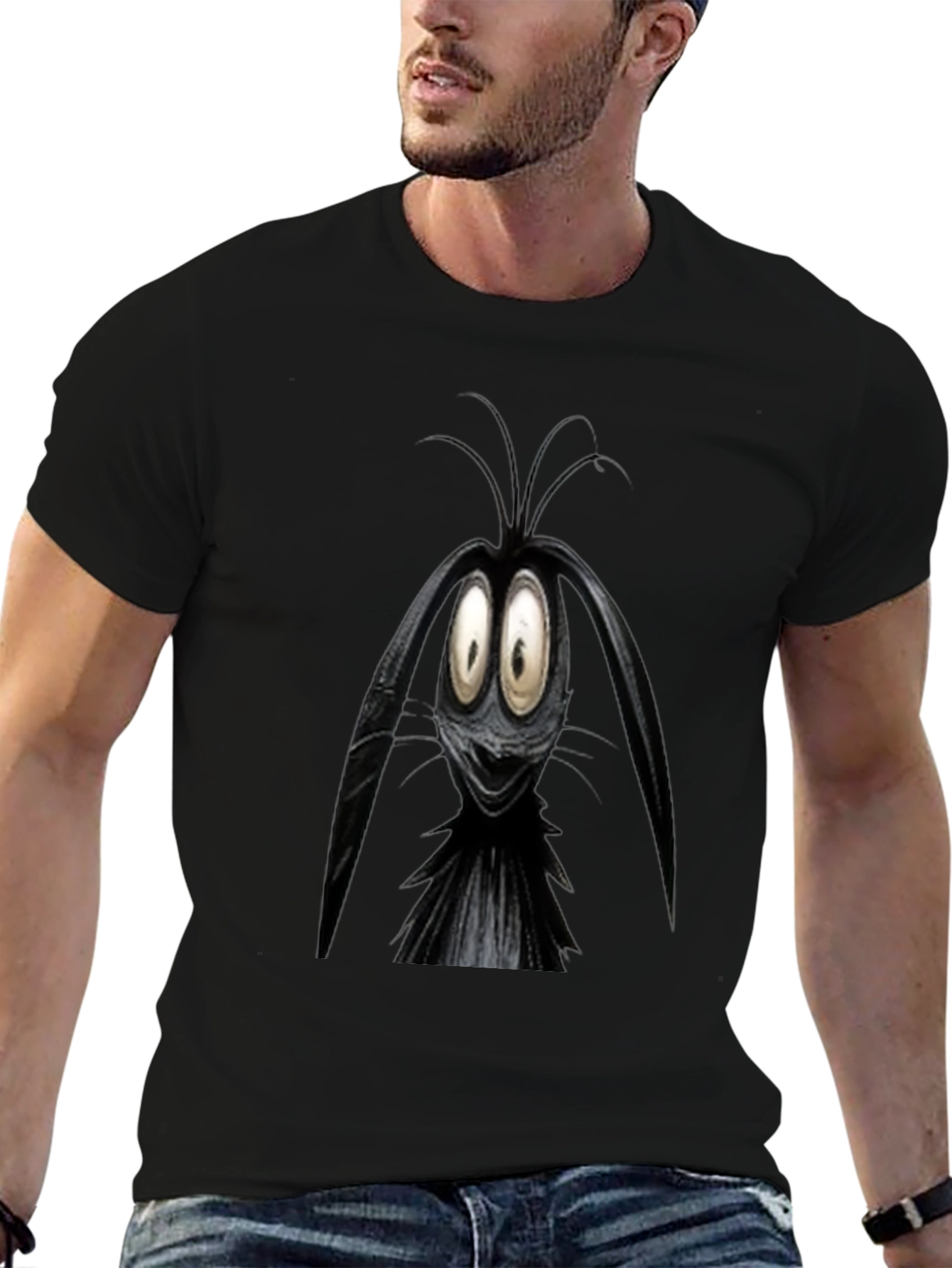 Cartoon Character Graphic Black T-Shirt