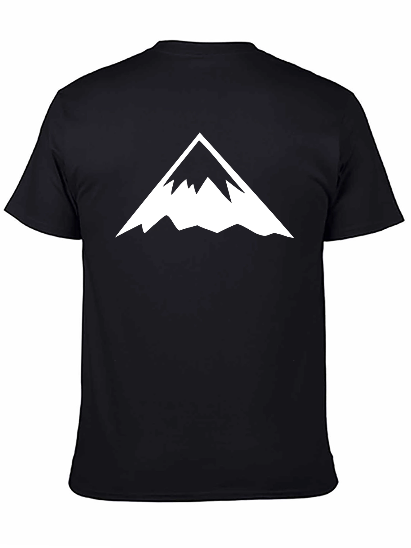Mens Black T-Shirt with Mountain Peak Graphic