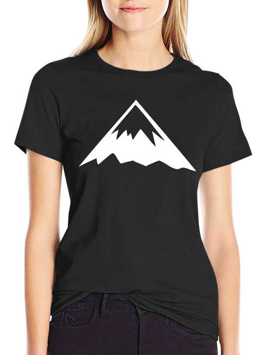 Mens Black T-Shirt with Mountain Peak Graphic
