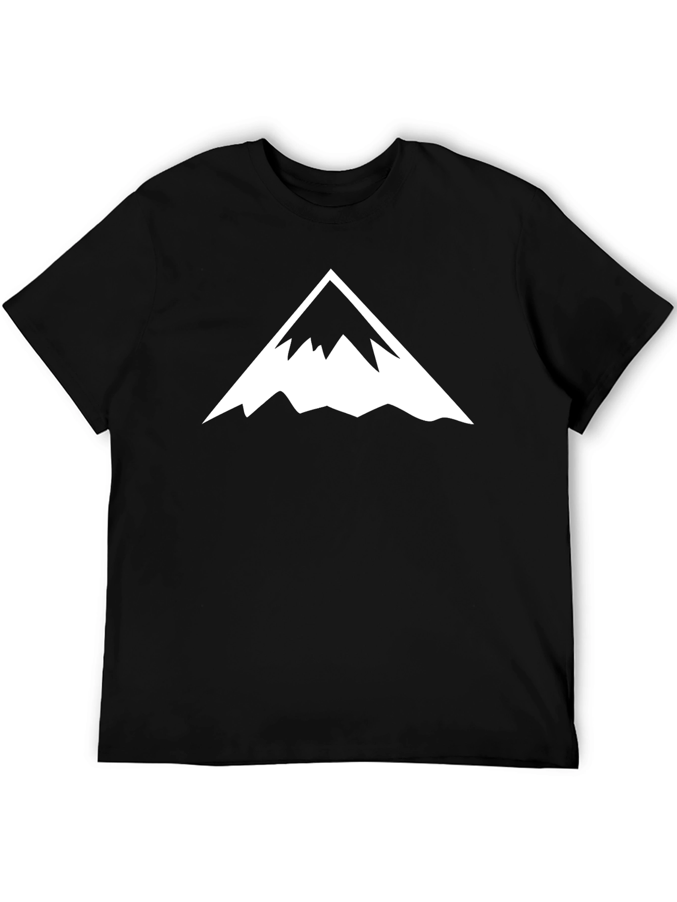Mens Black T-Shirt with Mountain Peak Graphic