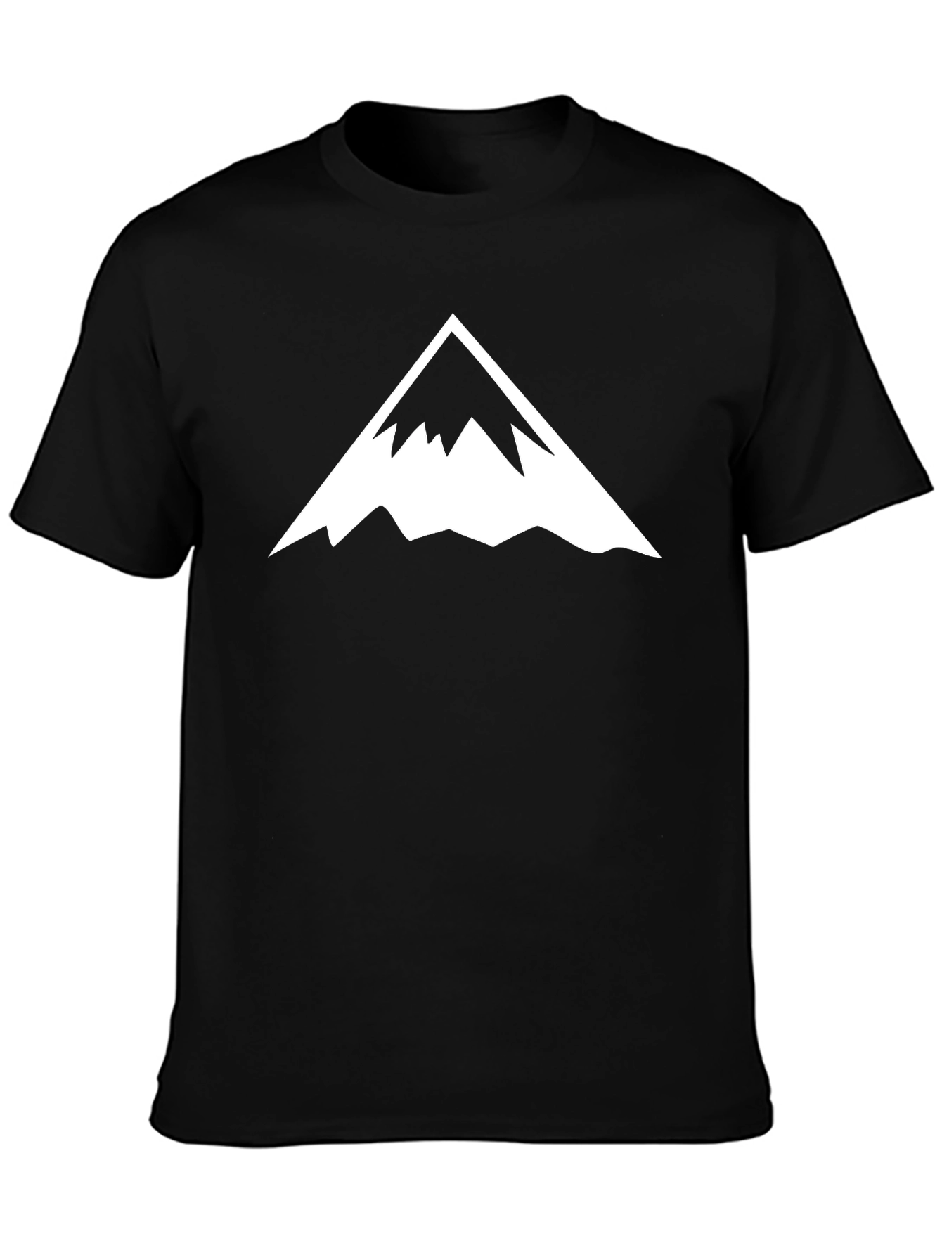 Mens Black T-Shirt with Mountain Peak Graphic