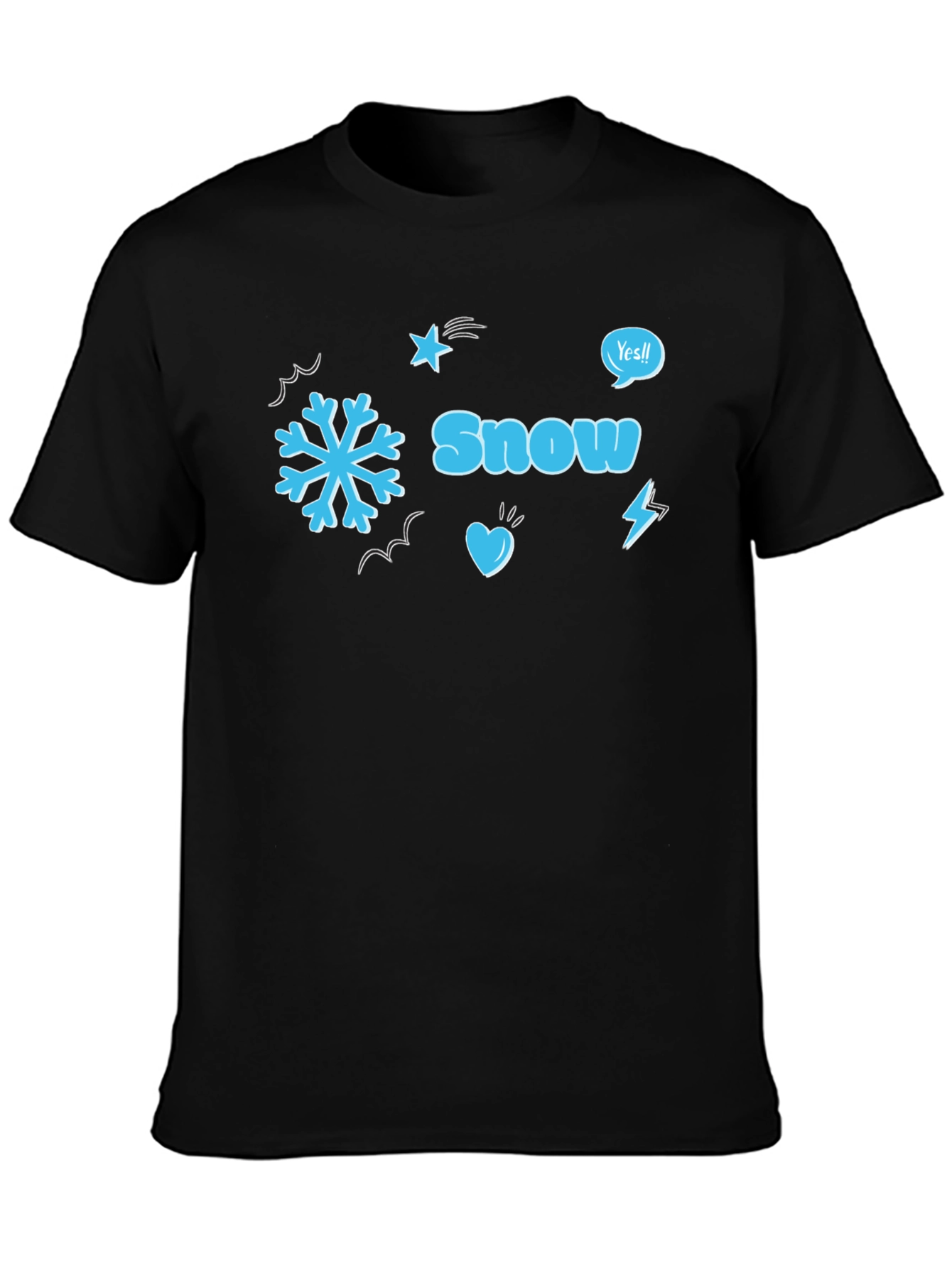 Snow Graphic Black T-Shirt
