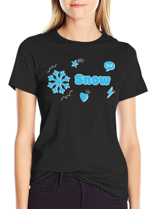 Snow Graphic Black T-Shirt
