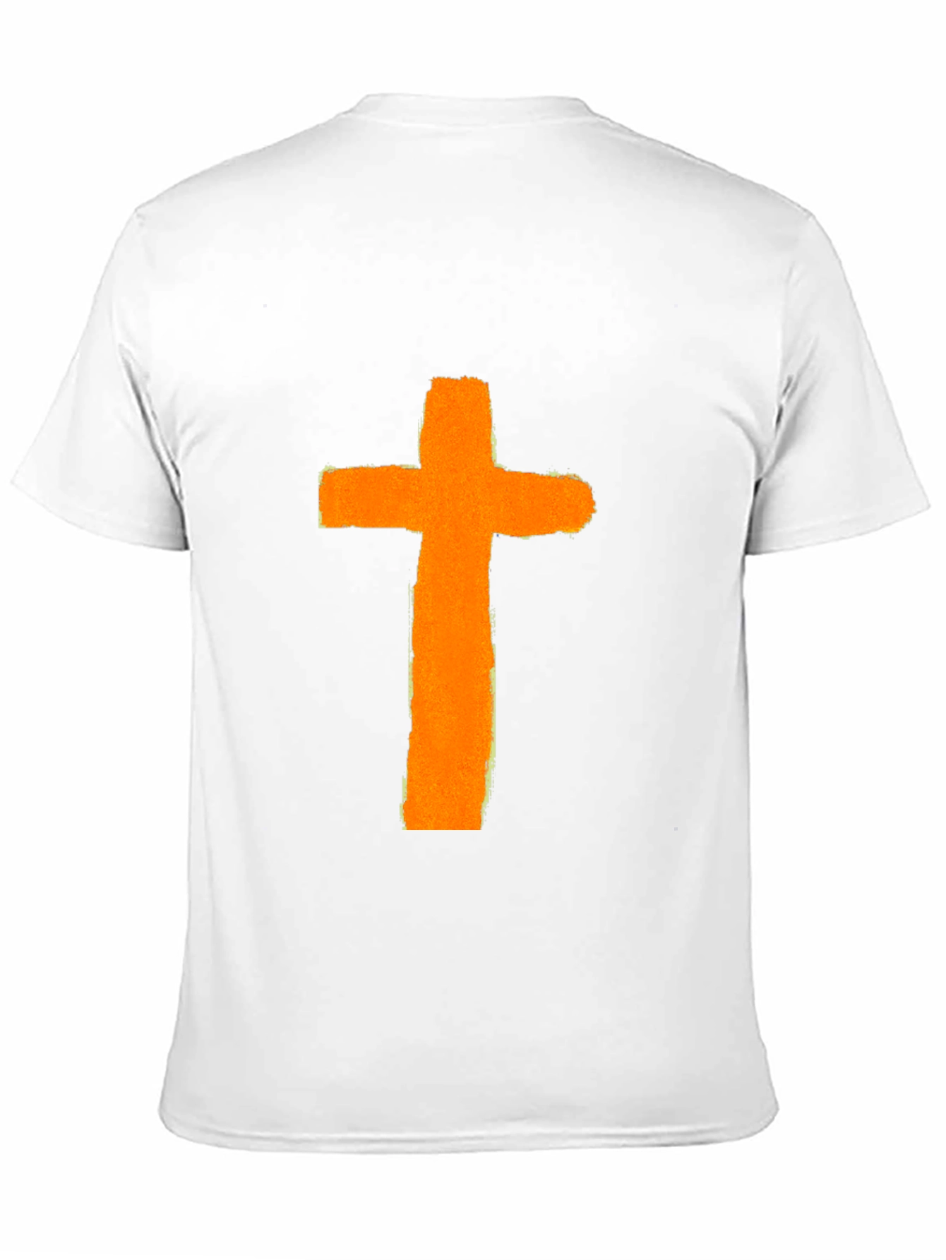 Orange Cross Graphic Print Black T-Shirt