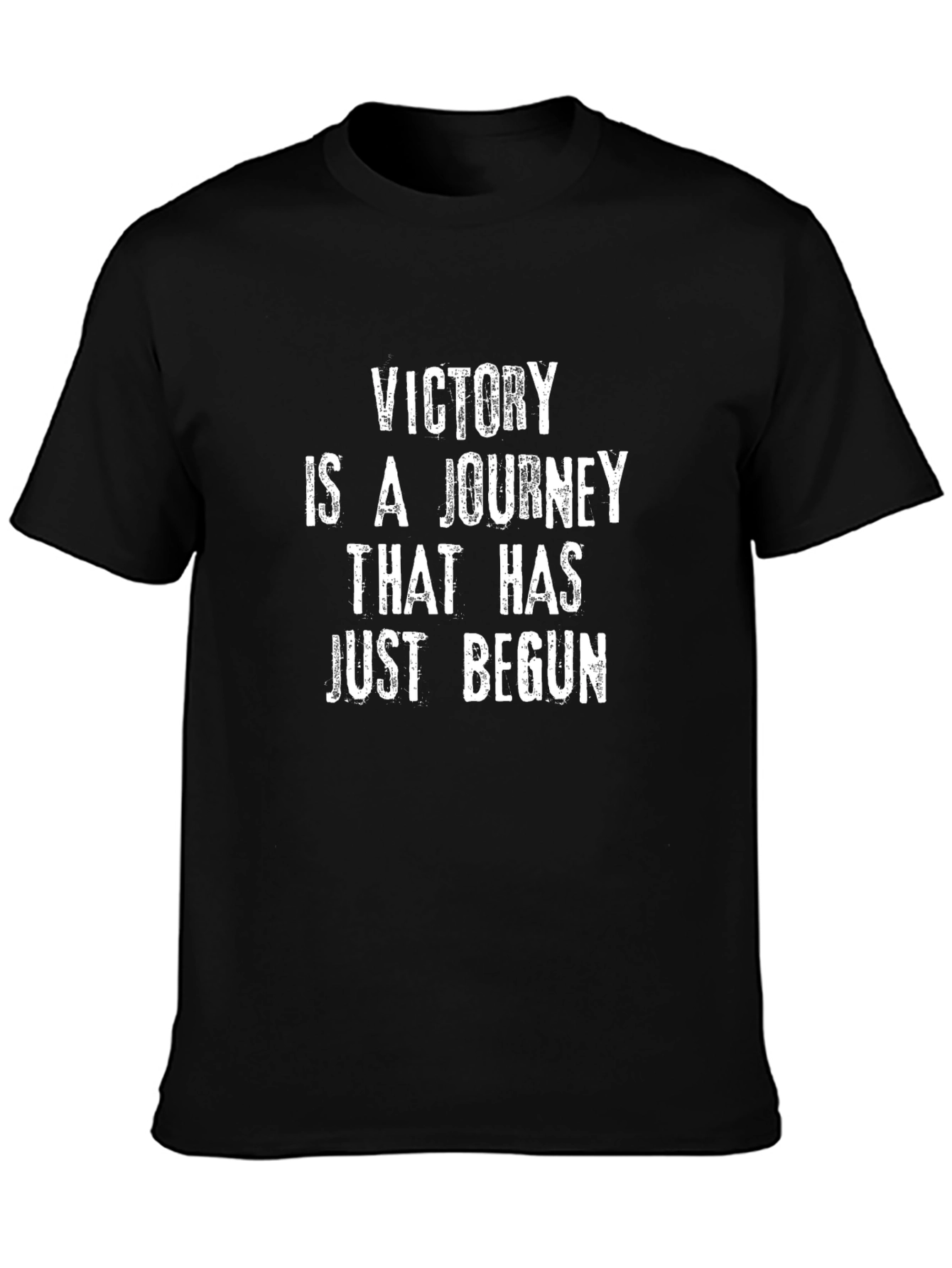 Victory Journey Graphic Tee - Black Cotton T-Shirt