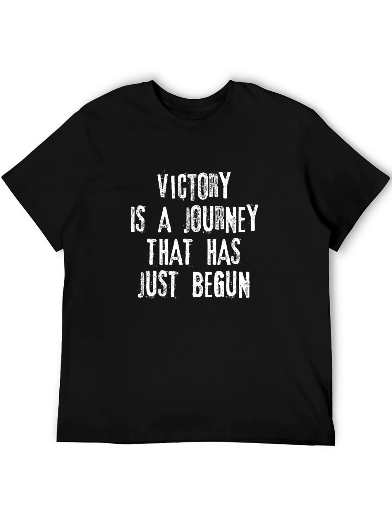 Victory Journey Graphic Tee - Black Cotton T-Shirt