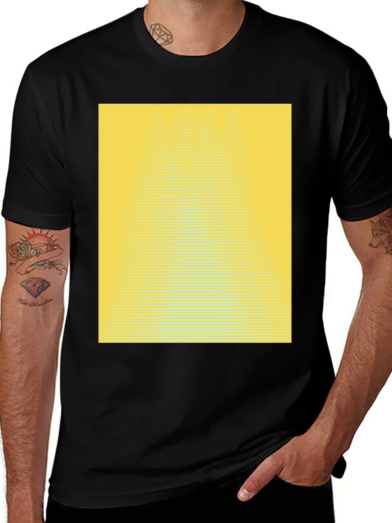 Abstract Yellow Gradient T-Shirt - Modern Graphic Tee
