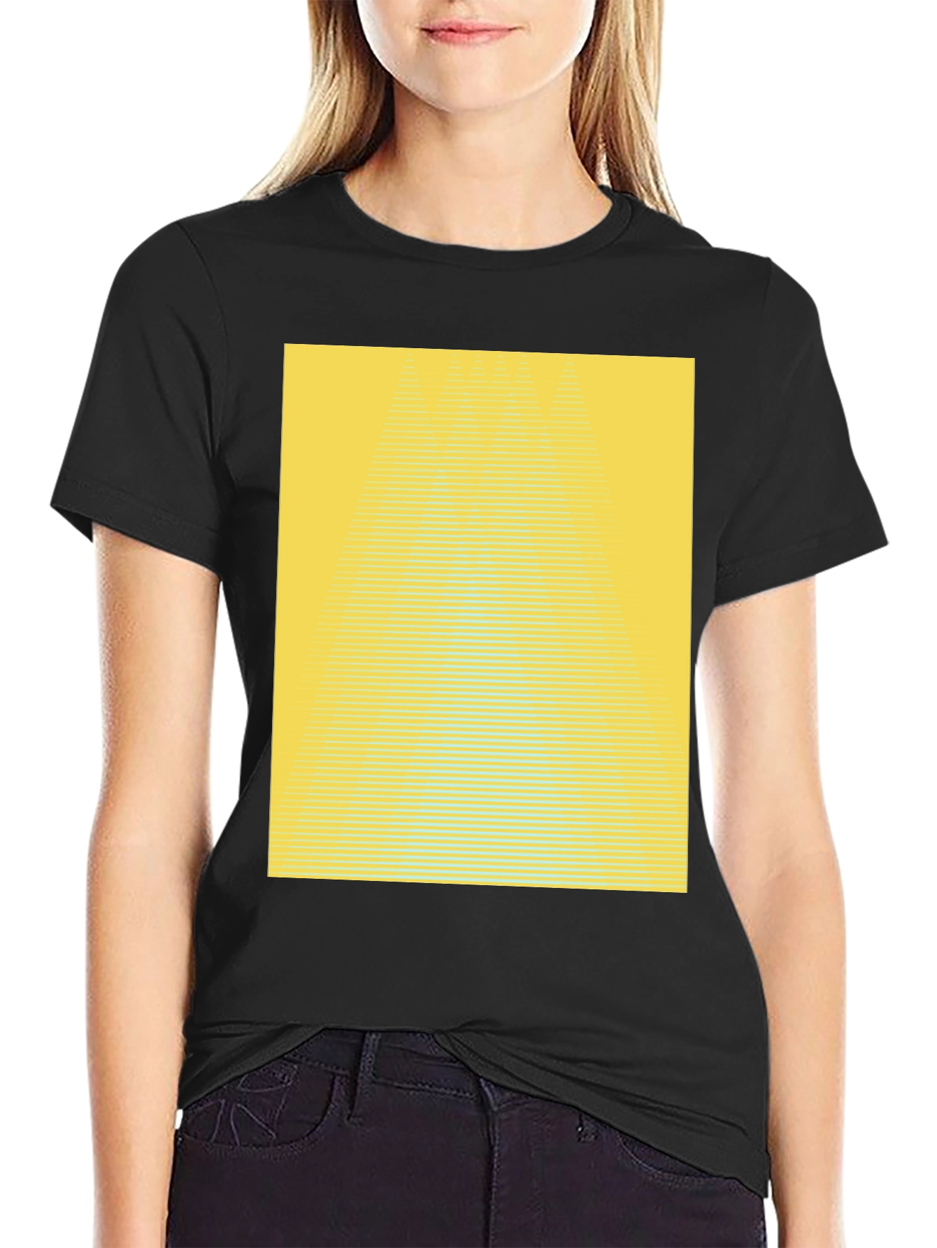 Abstract Yellow Gradient T-Shirt - Modern Graphic Tee