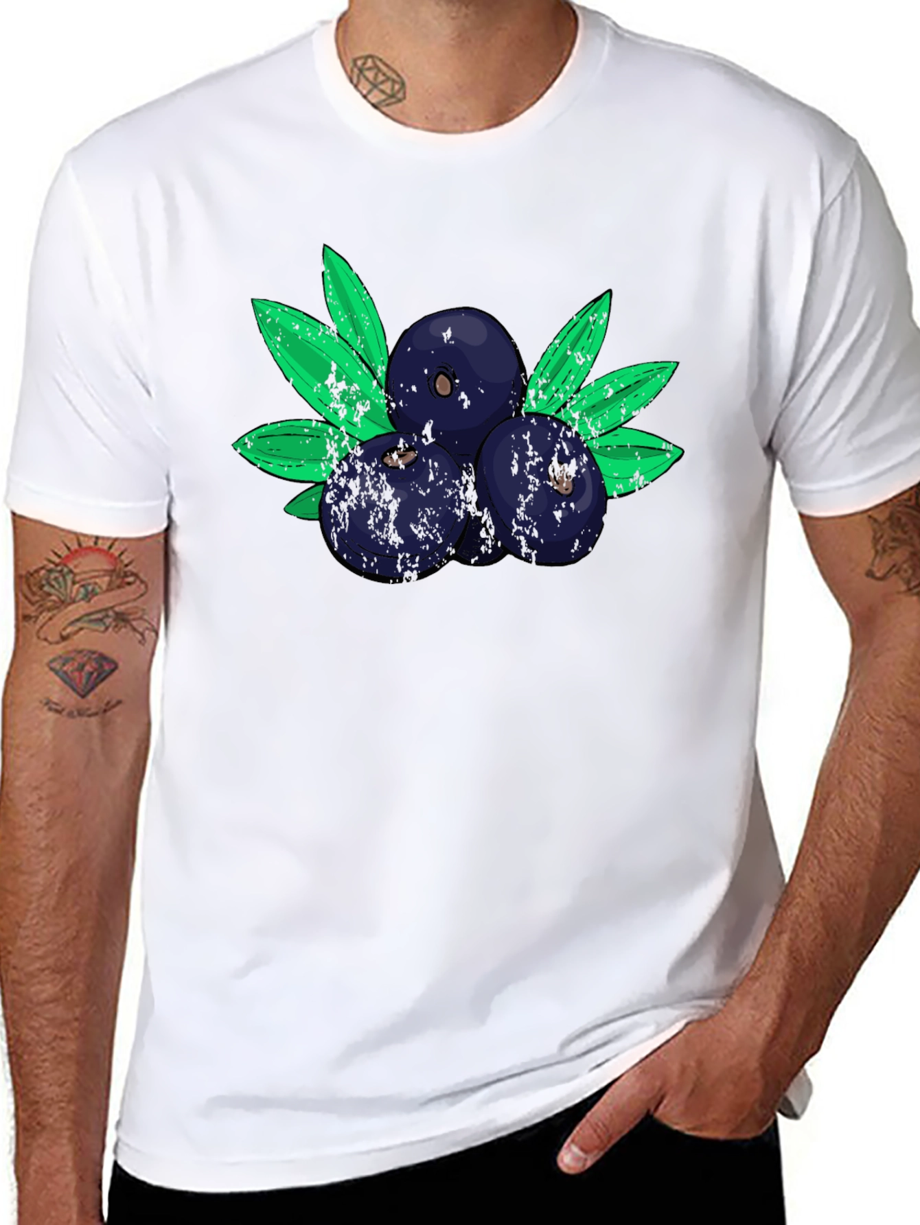 Blueberry Graphic Tee - Soft Cotton Blend