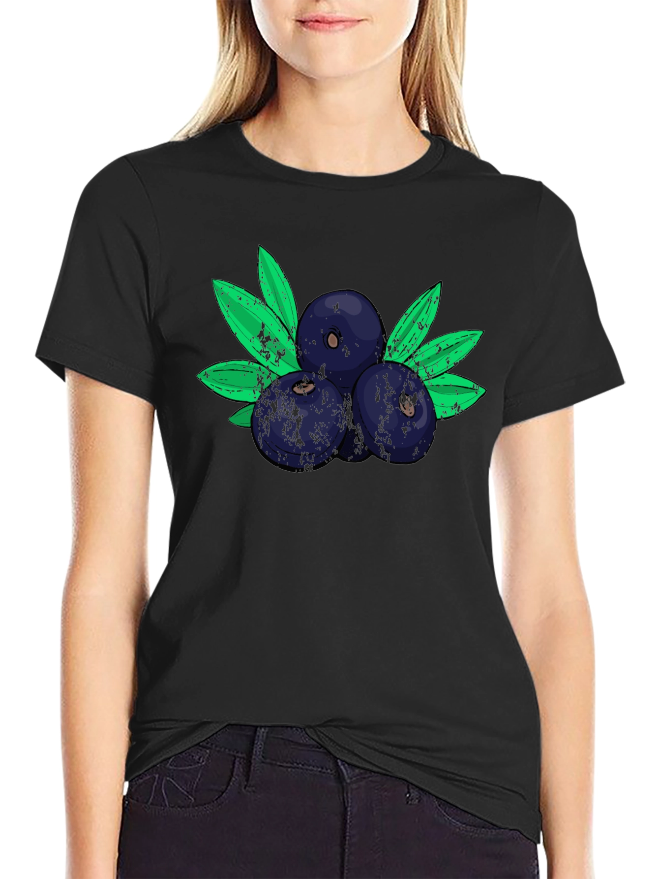 Blueberry Graphic Tee - Soft Cotton Blend